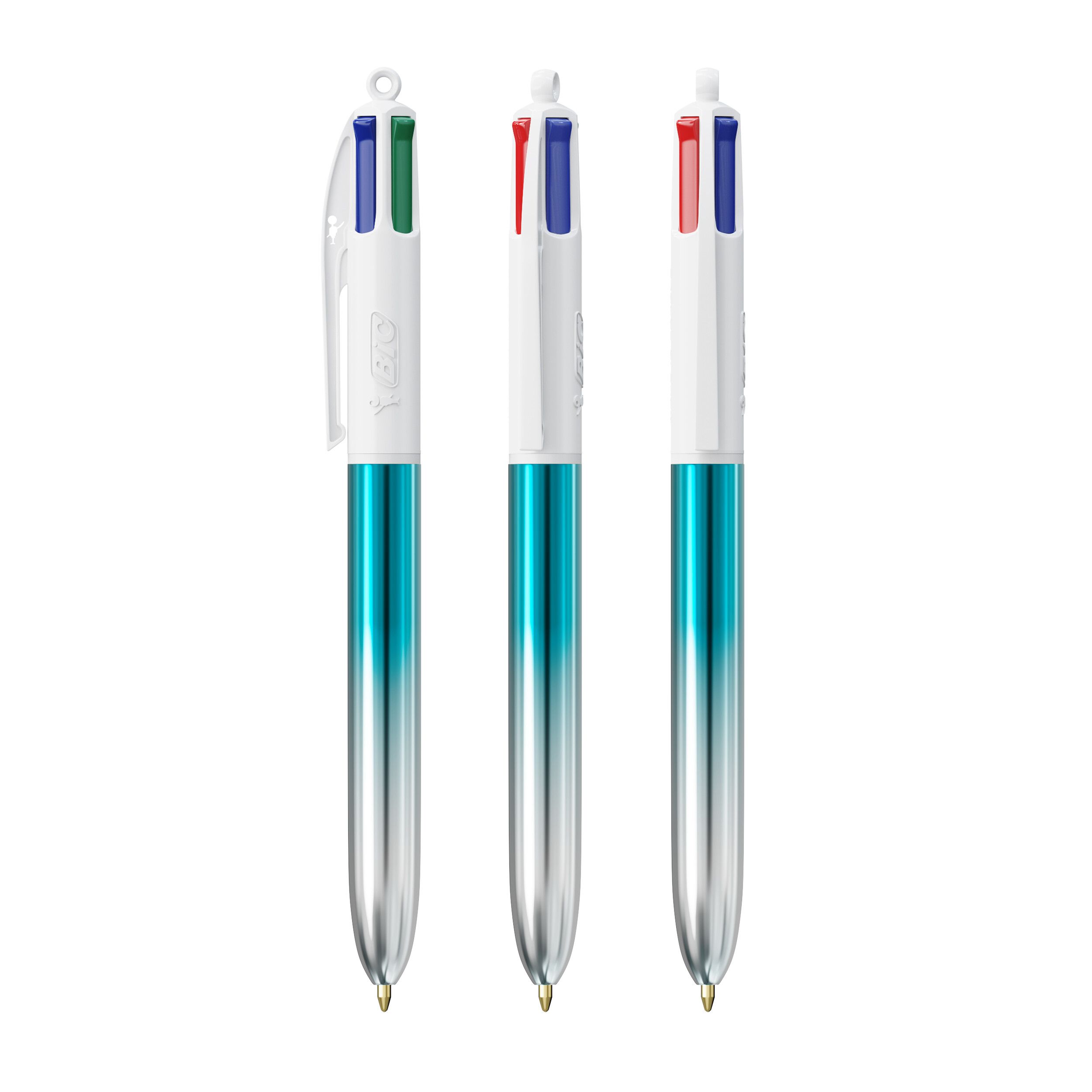 BIC® 4 Colours® Bicolor - türkis - silber-128