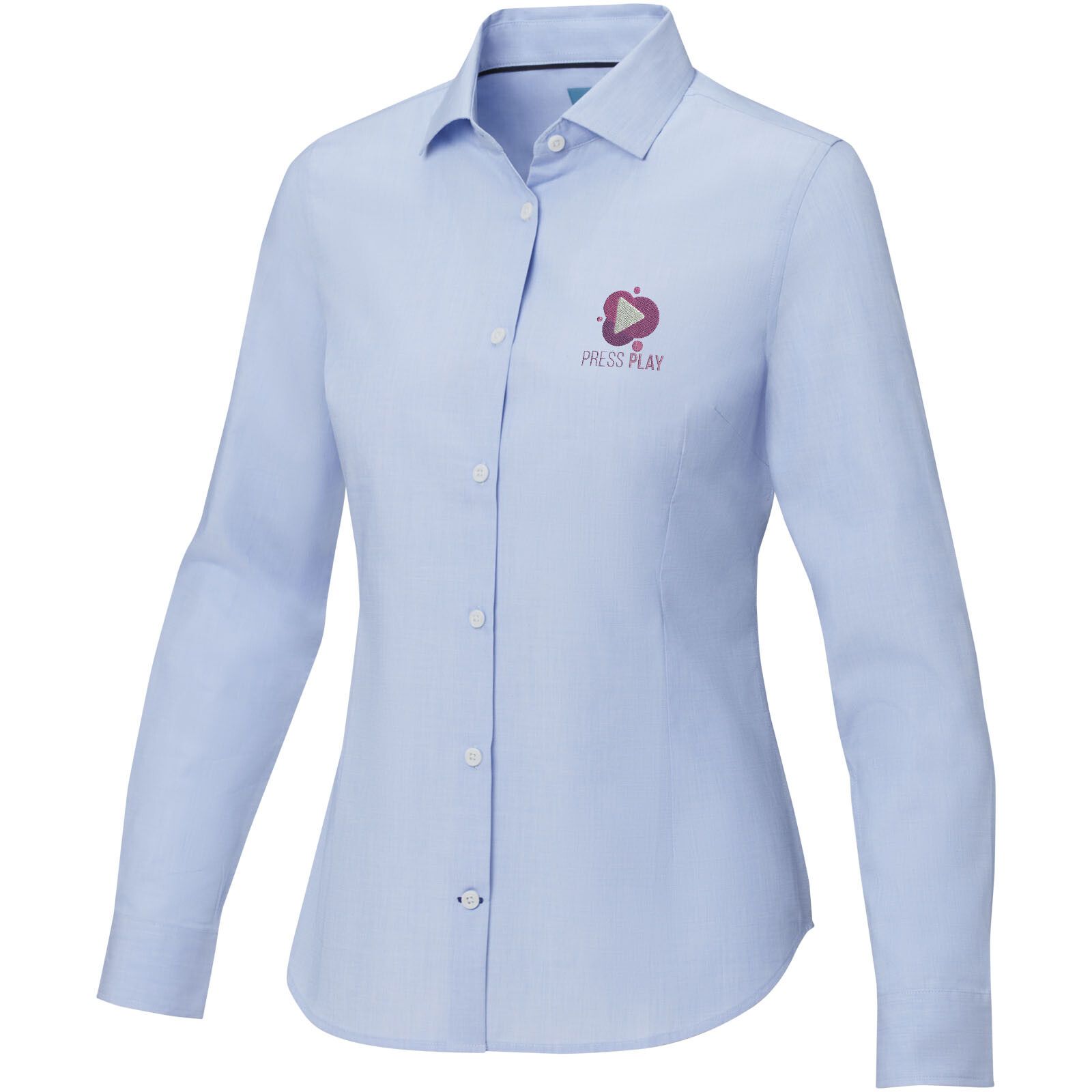 Cuprite Langarm Shirt aus Bio-Baumwolle für Damen - hellblau - M-233