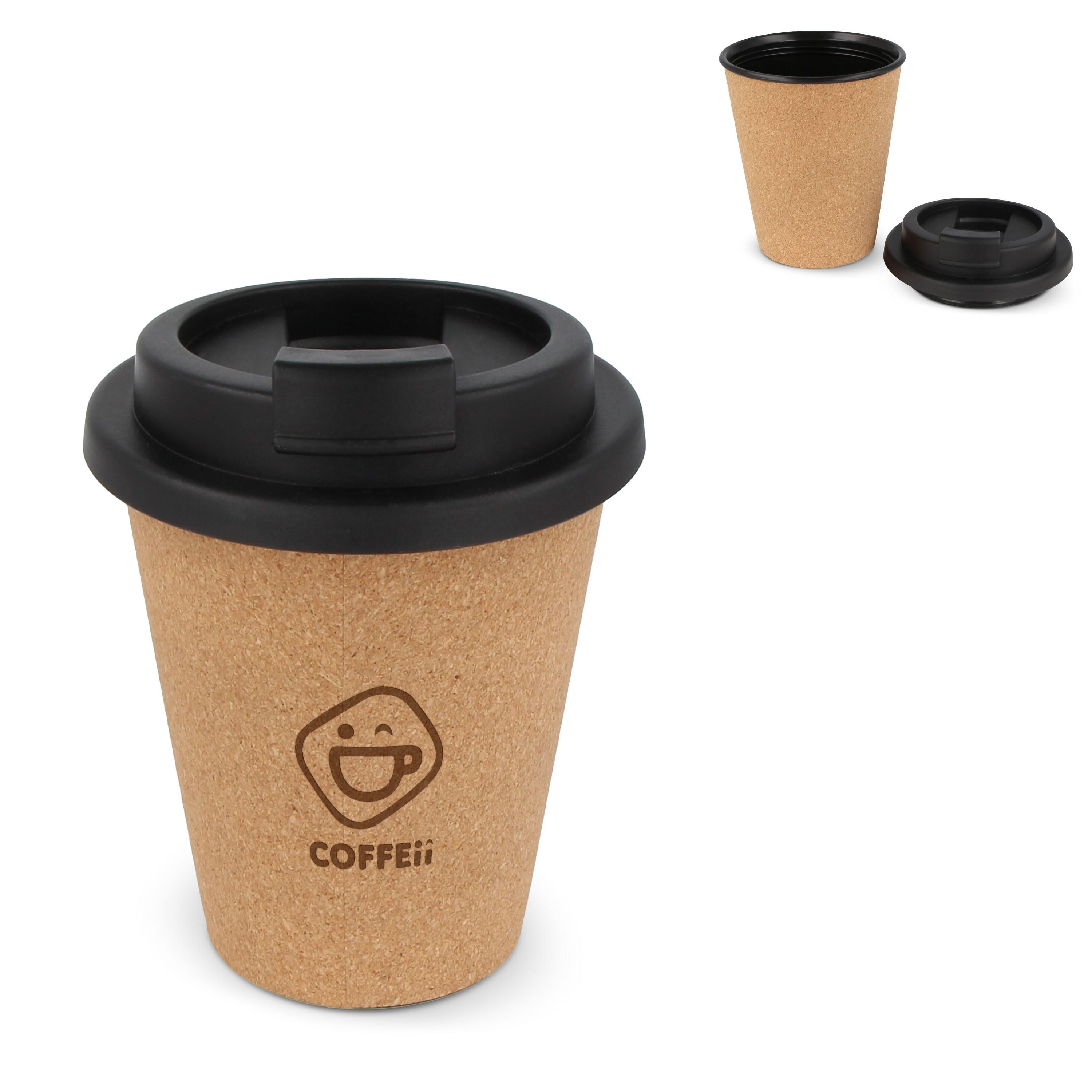 R-PP Kork Kaffeebecher 350 ml - schwarz-739