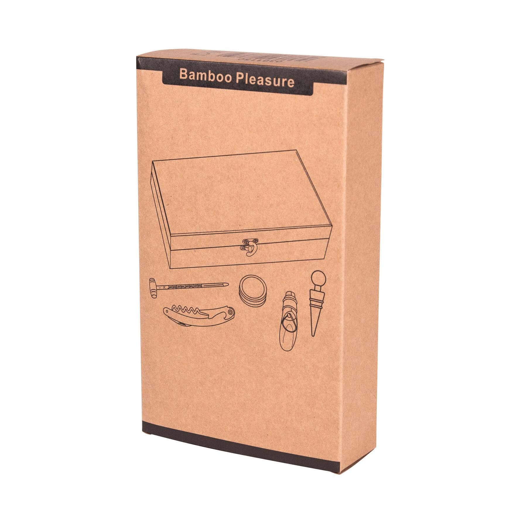 Weinset BAMBOO PLEASURE - braun - silber-968