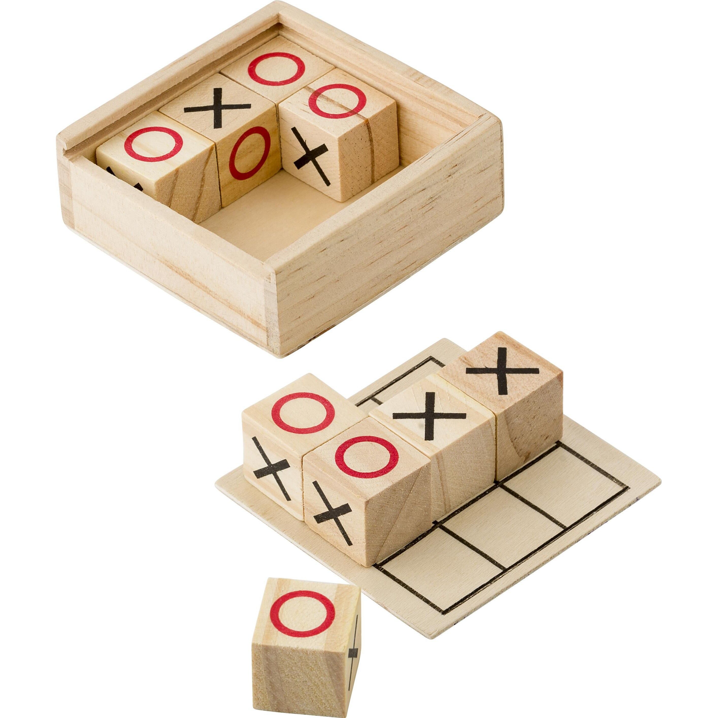 Hölzernes Tic Tac Toe-Spiel Alessio - braun-456