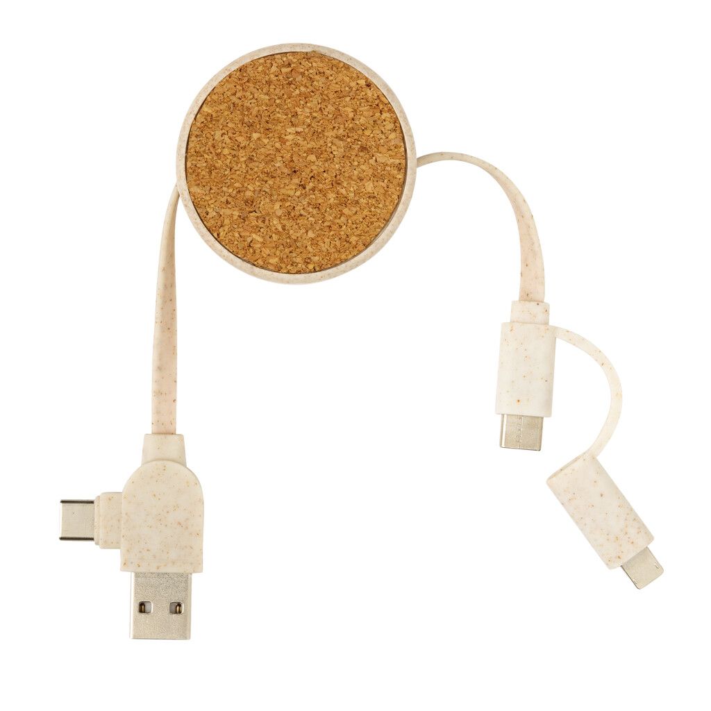 Kork und Weizen 6-in-1 Ladekabel - khaki-586