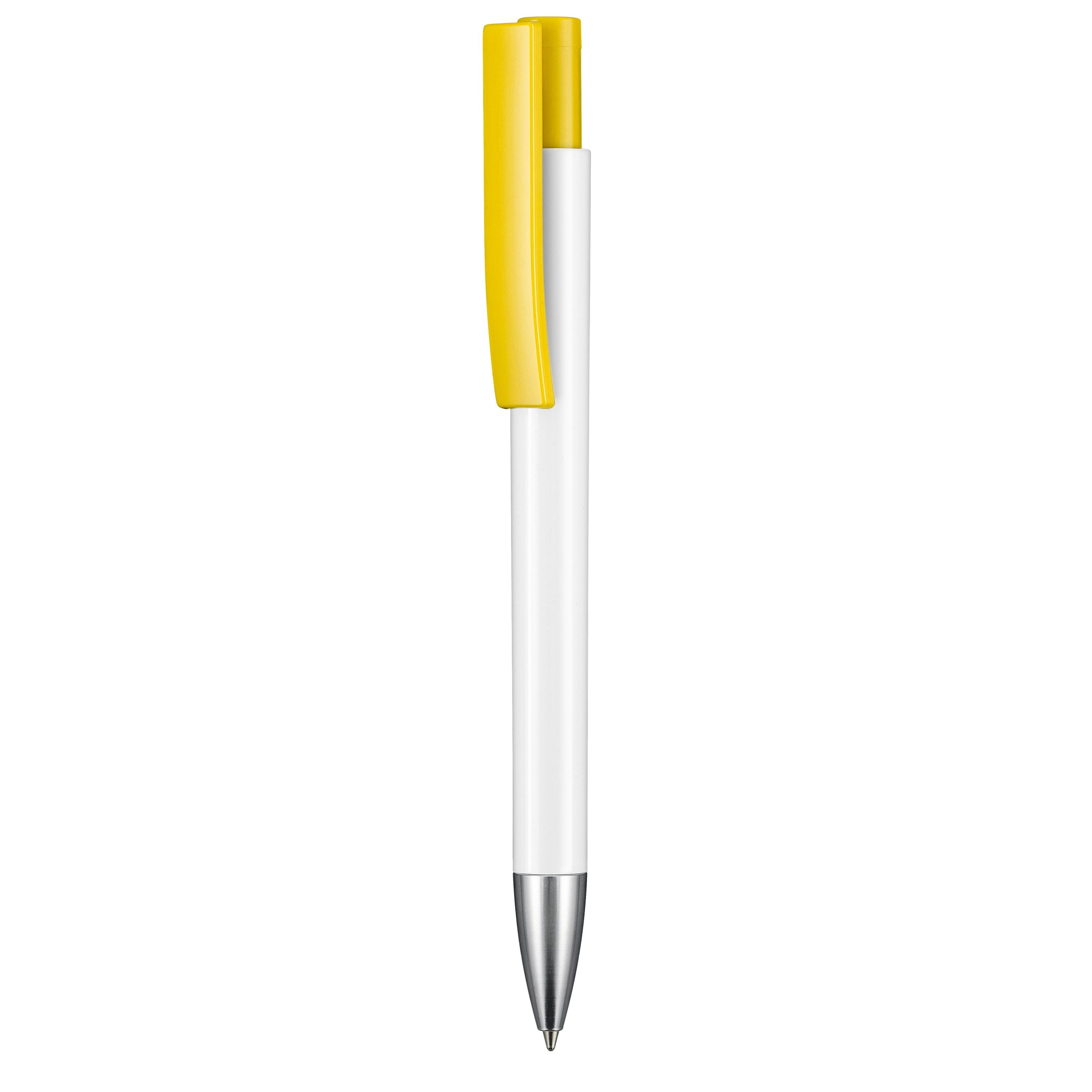 Kugelschreiber STRATOS - weiss - zitronen-gelb-845