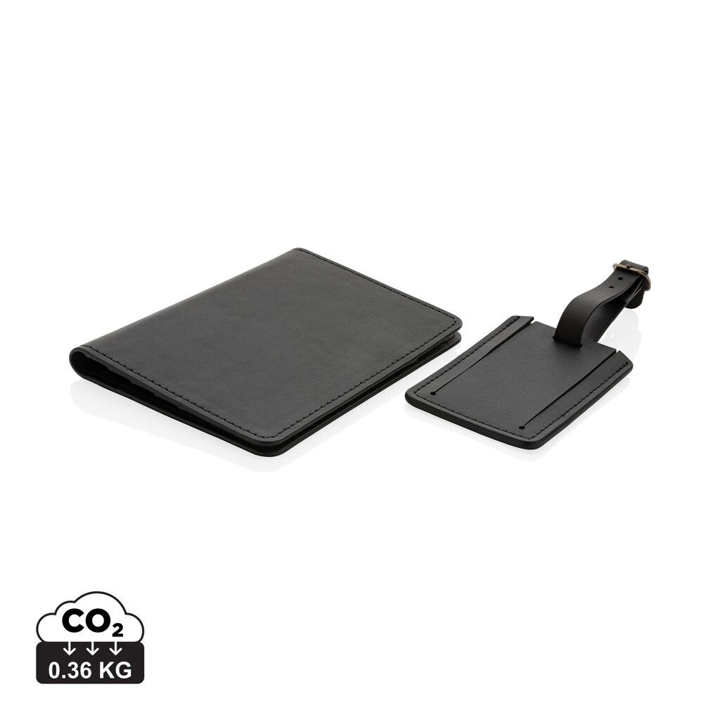 Swiss Peak Reise-Geschenkset aus GRS recyceltem PU - schwarz-907