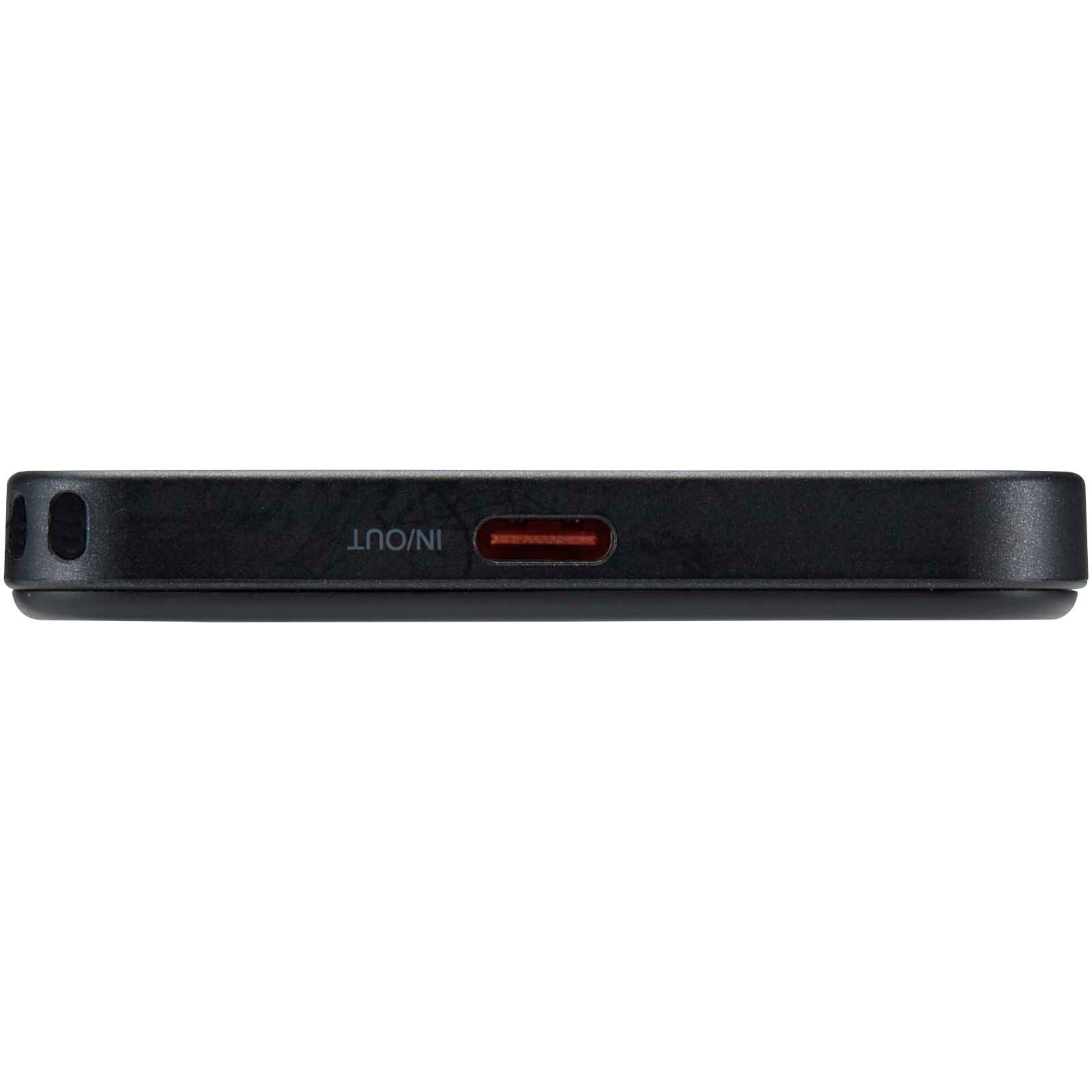 SMART 5000 mAh Powerbank aus recyceltem Kunststoff mit Magnetverschluss und Lanyard - schwarz-910