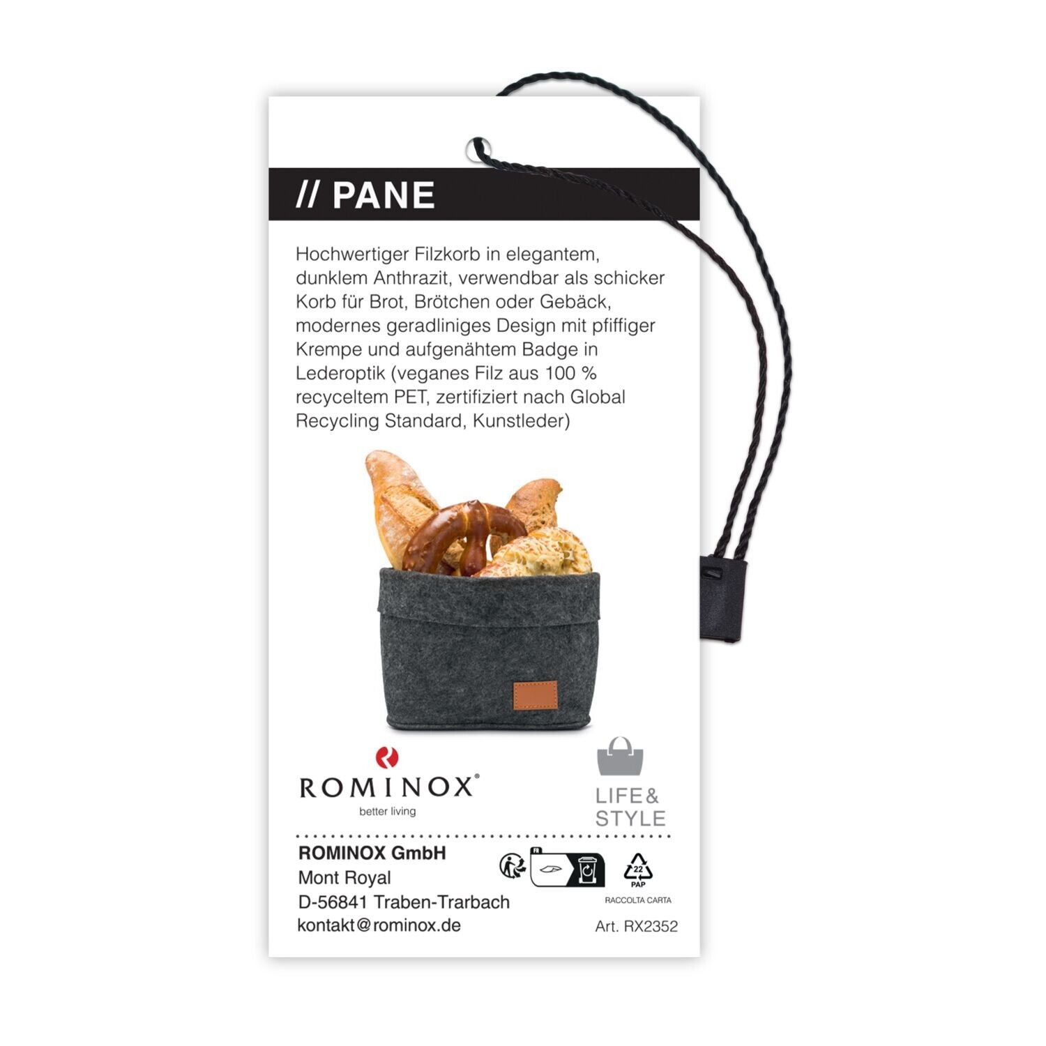 ROMINOX® Veganer Filzkorb Pane-152