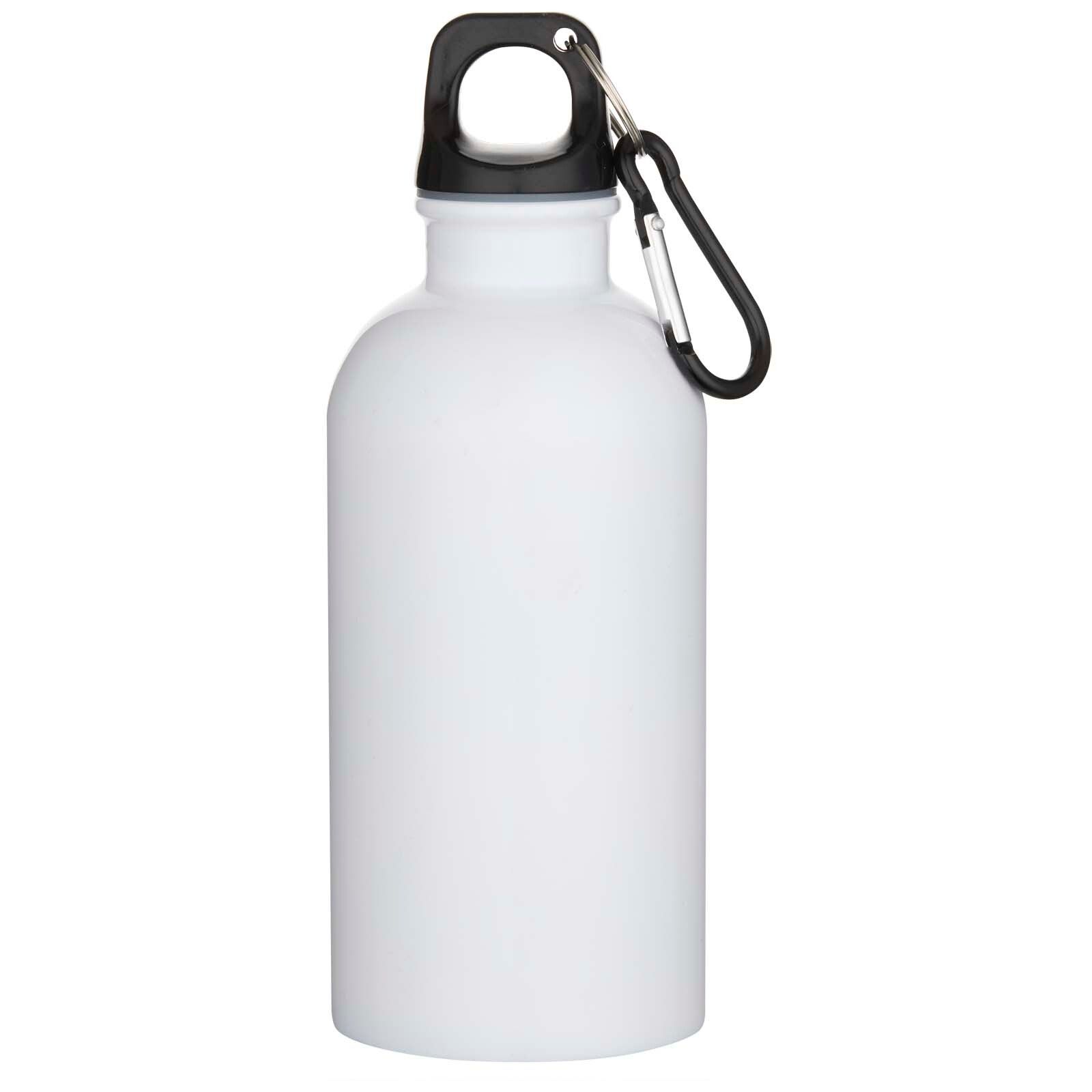 Oregon 400 ml RSC-zertifizierte einwandige Sublimation Trinkflasche aus recyceltem Edelstahl mit Karabinerhaken - weiss-861