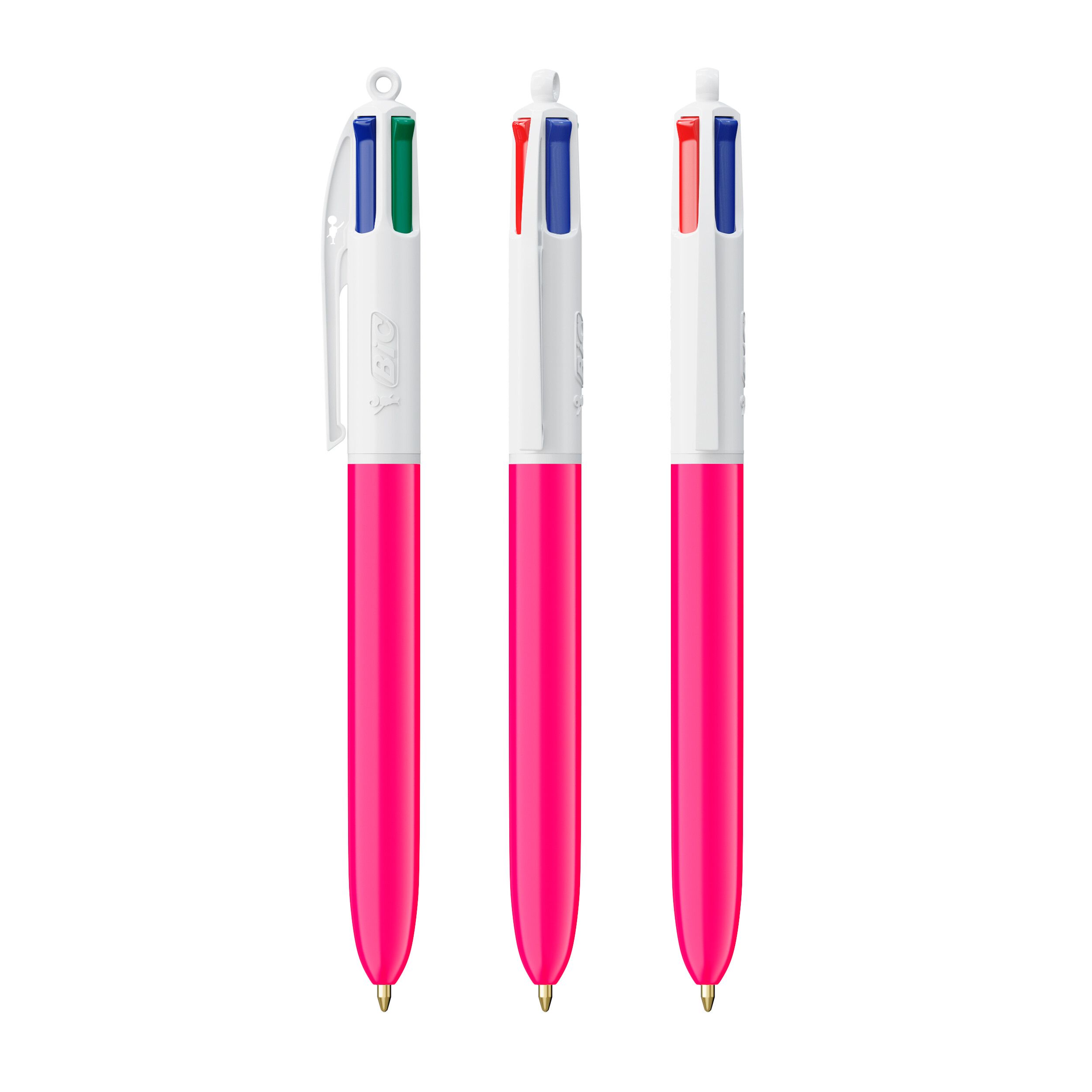 BIC® 4 Colours® Kugelschreiber, Mine Mehrfarbig - weiß - rosa-279