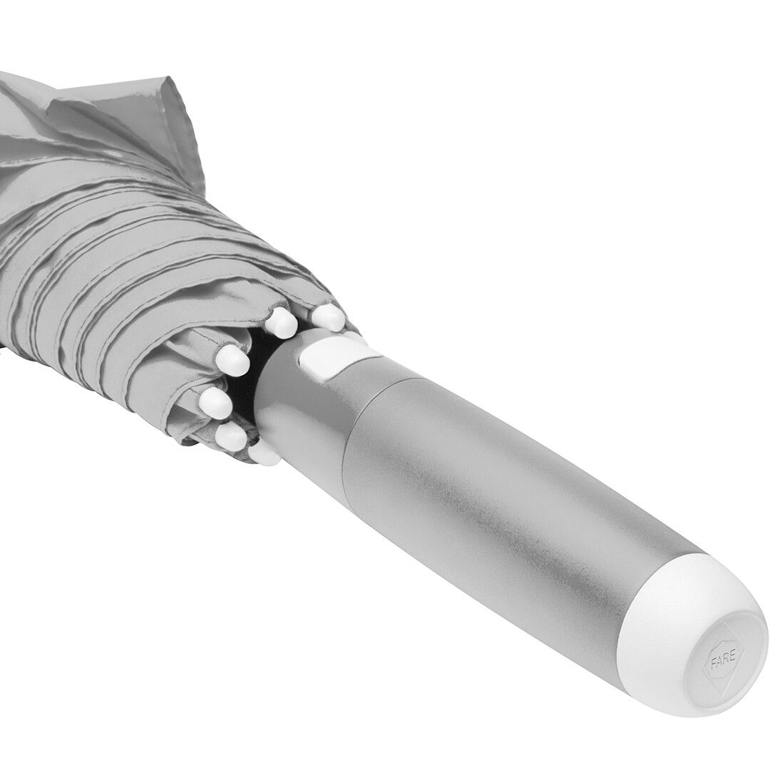 AC-Midsize-Stockschirm FARE® Whiteline Ø112 cm - hellgrau-632