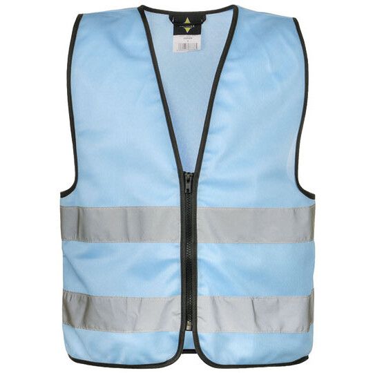 Kids´ Hi-Vis Safety Vest With Front Zipper Aalborg - sky blue-926