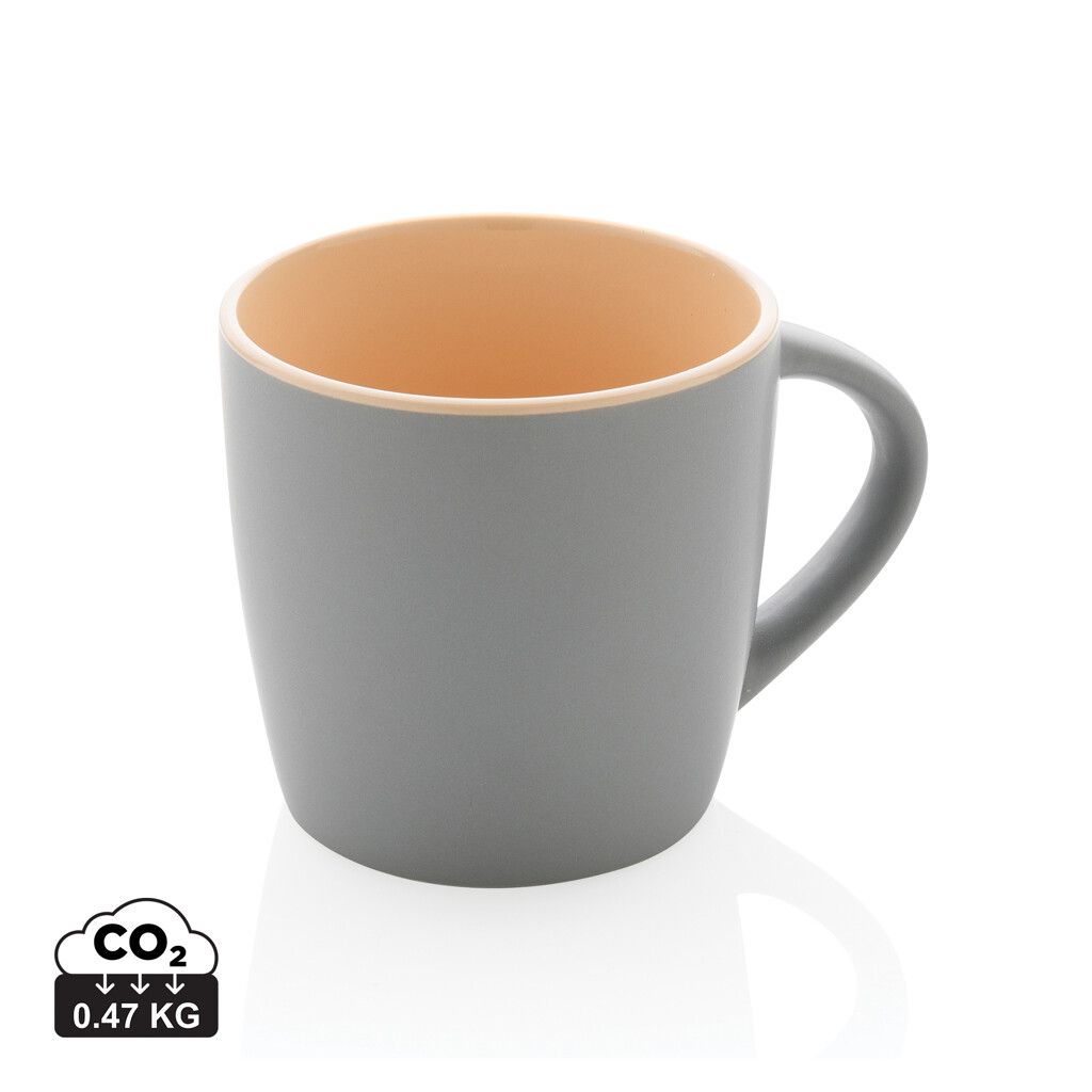 Keramiktasse innen coloriert, 300ml - braun-428
