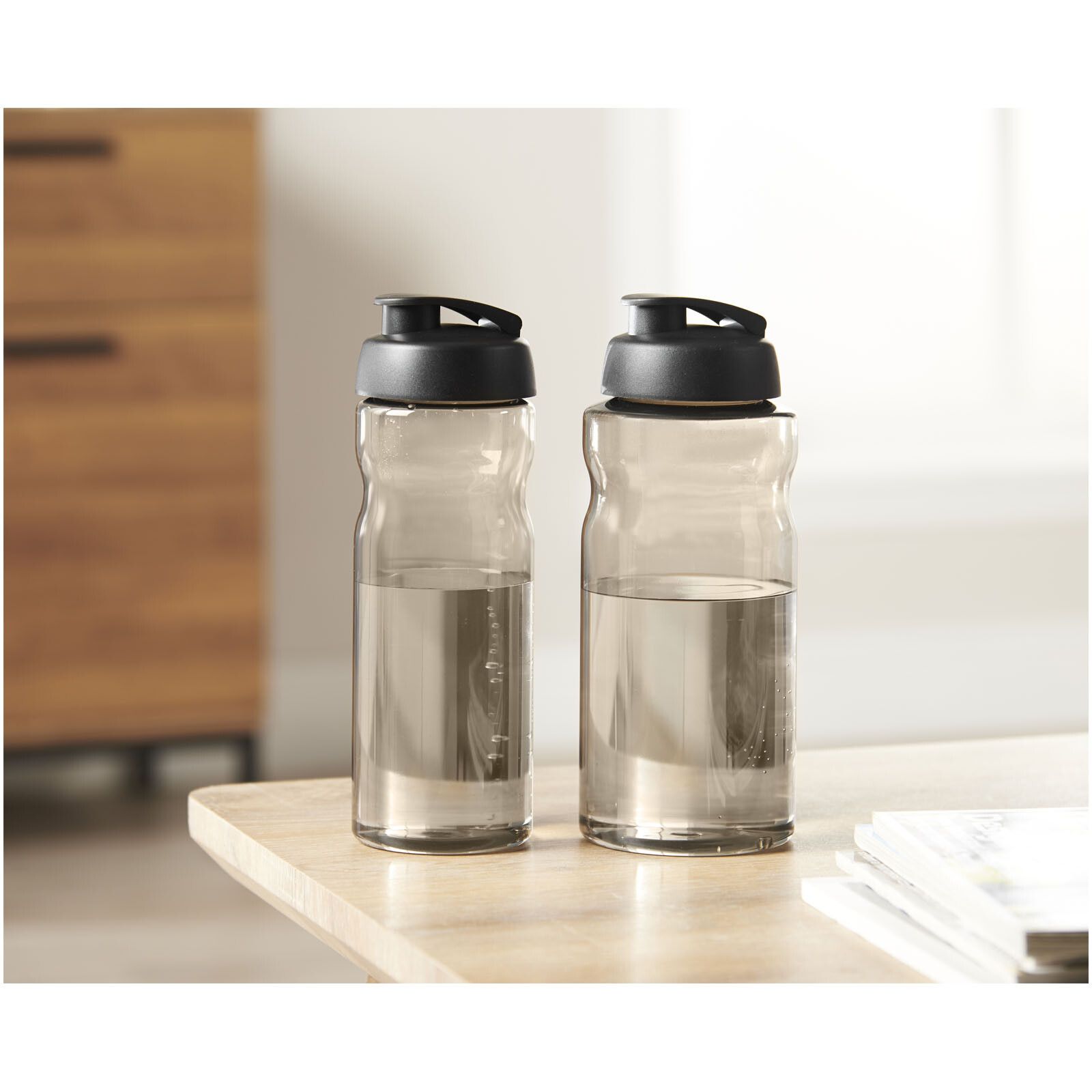 H2O Active Base 650 ml Sportflasche mit Klappdeckel - transparent -  blau-166