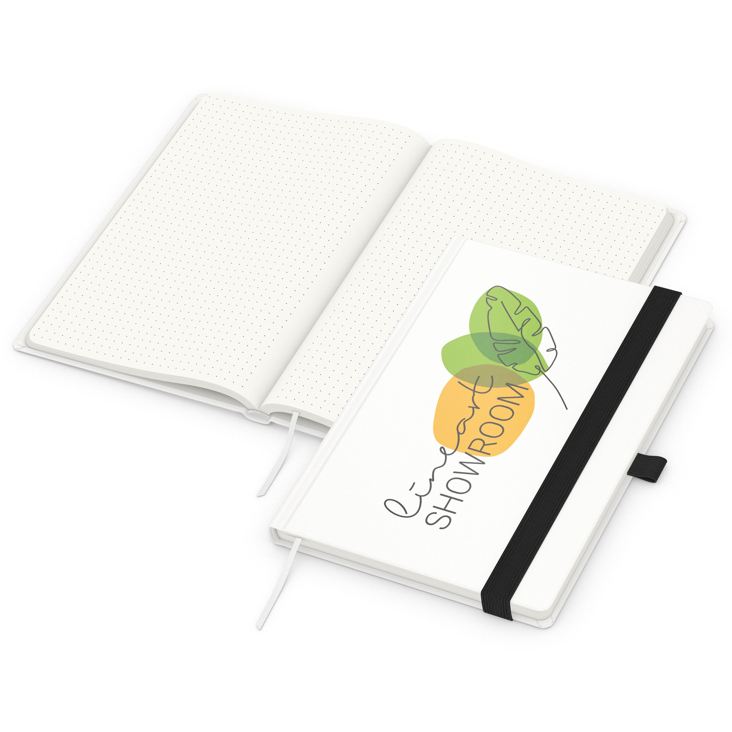 Notizbuch Match-Book RECYCLING, A5, Punktraster, Papier matt, schwarz-430
