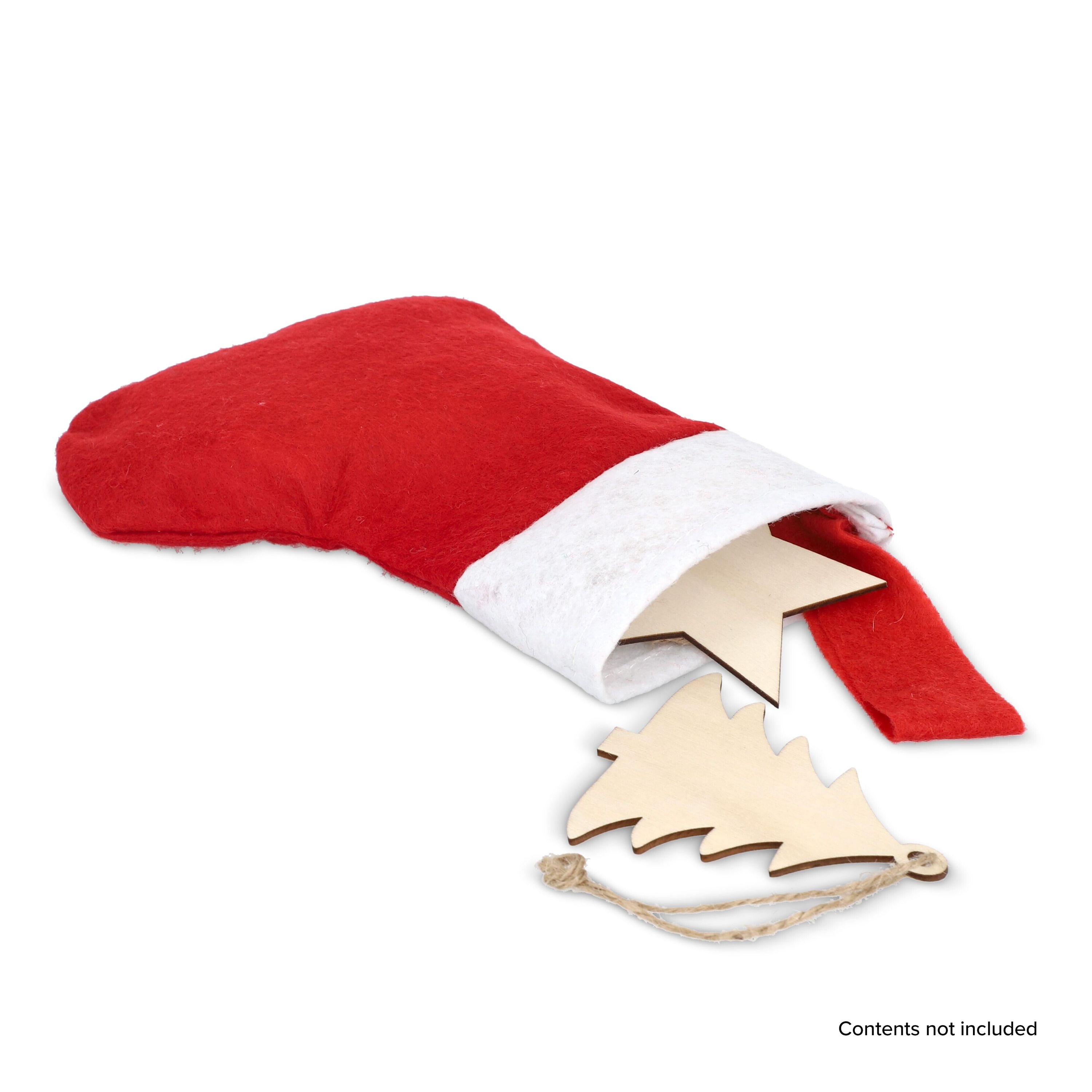 Filz-Weihnachtsstrumpf 20 cm - weiss  -  rot-960