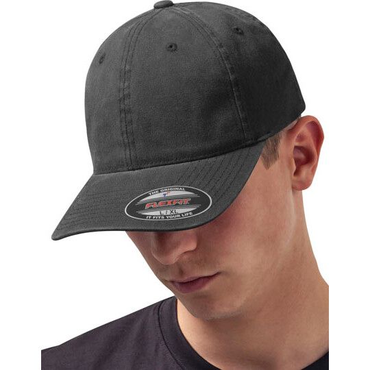 Garment Washed Cotton Dad Hat - black-479