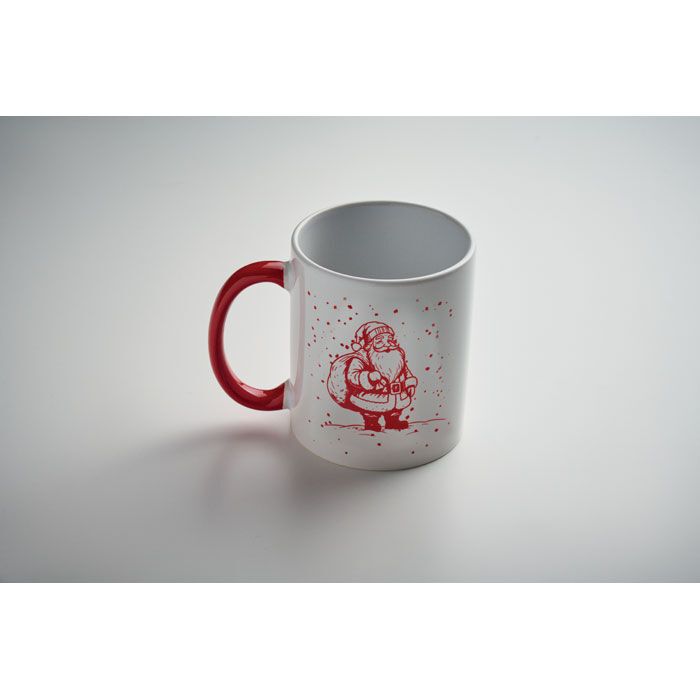 Keramikbecher 300ml FESTIMUG - weiß - rot-809