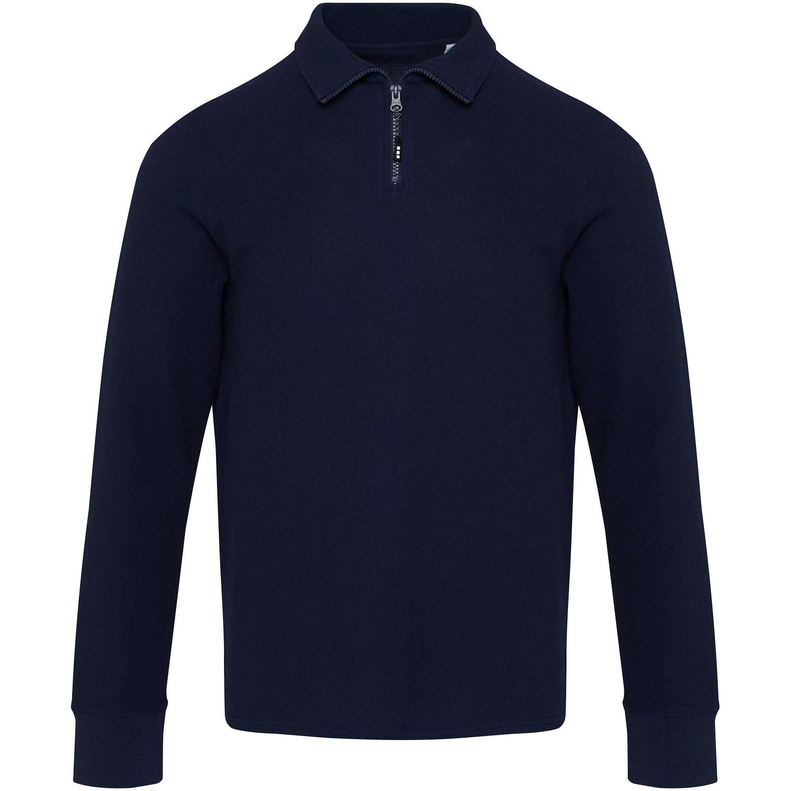 Zeus Langarm Poloshirt  mit Reißverschluss - navy - XS-851
