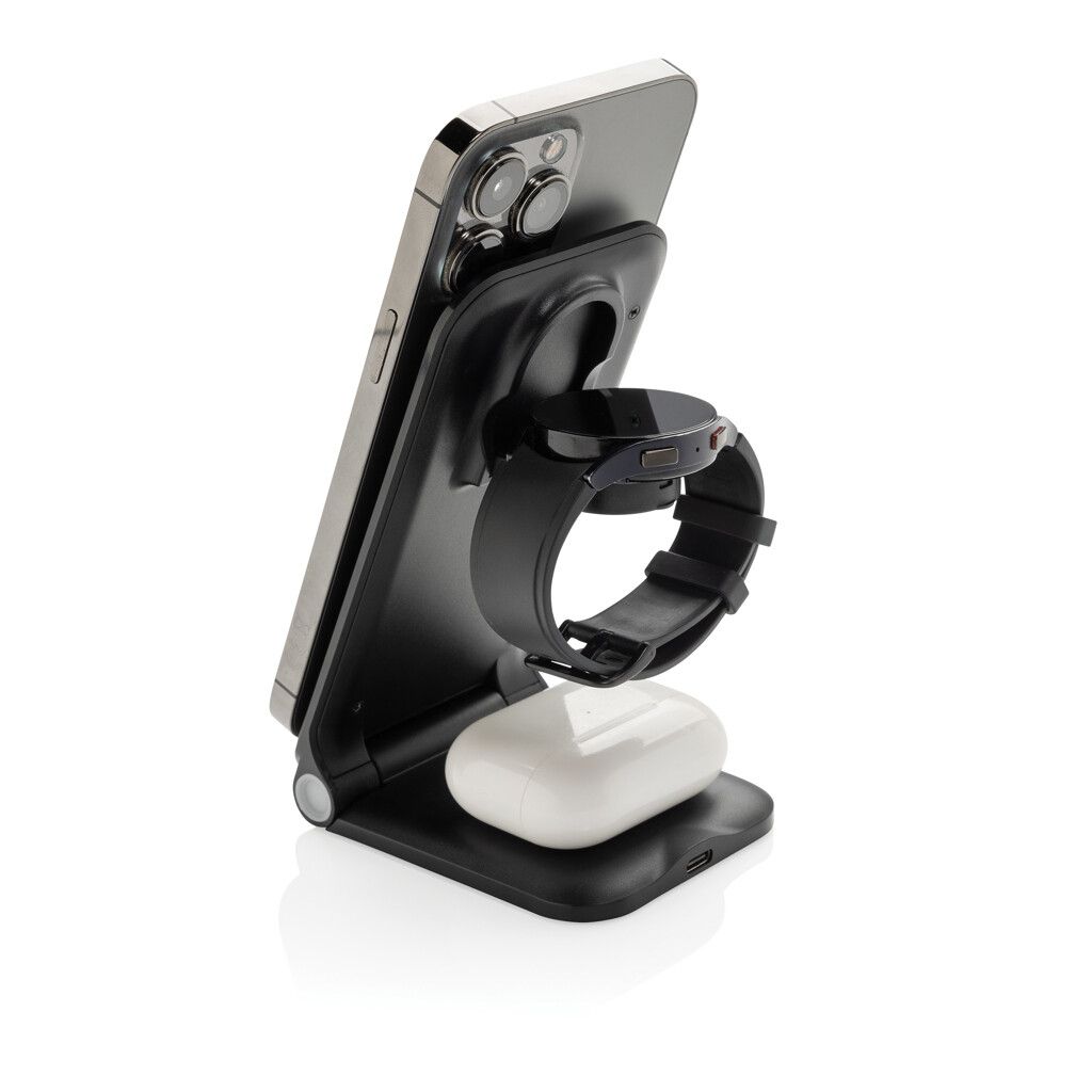 Powerpal 3-in-1 15W-Ladegerät aus RCS recyceltem Kunststoff - schwarz-308