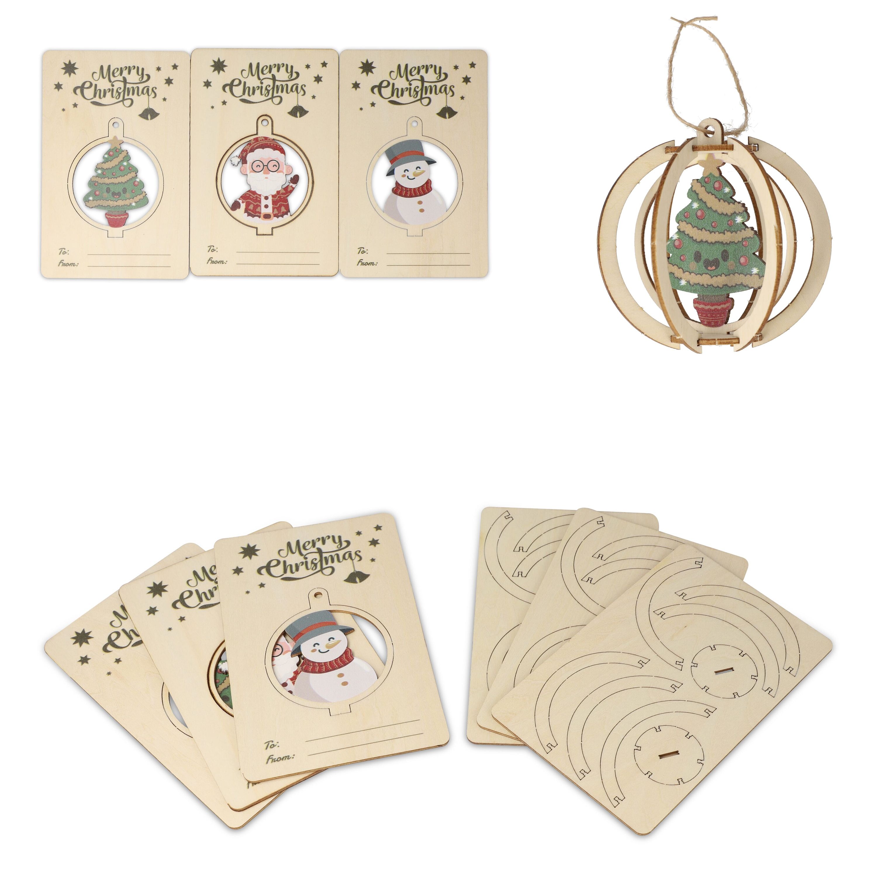 InSideOut Weihnachtsschmuck aus Holz 3er-Set - natur-566
