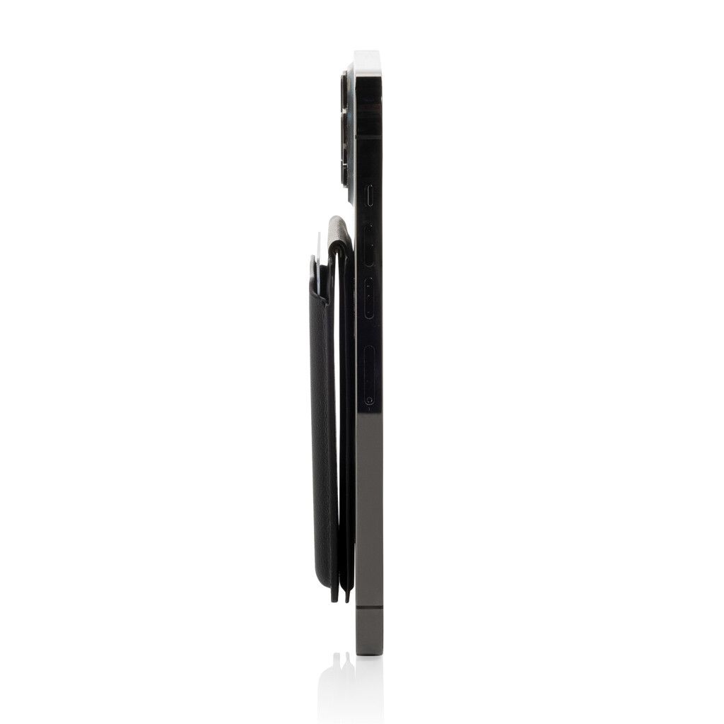 Magstand magnetische Handytasche mit Ständer aus RCS rec. PU - schwarz-114