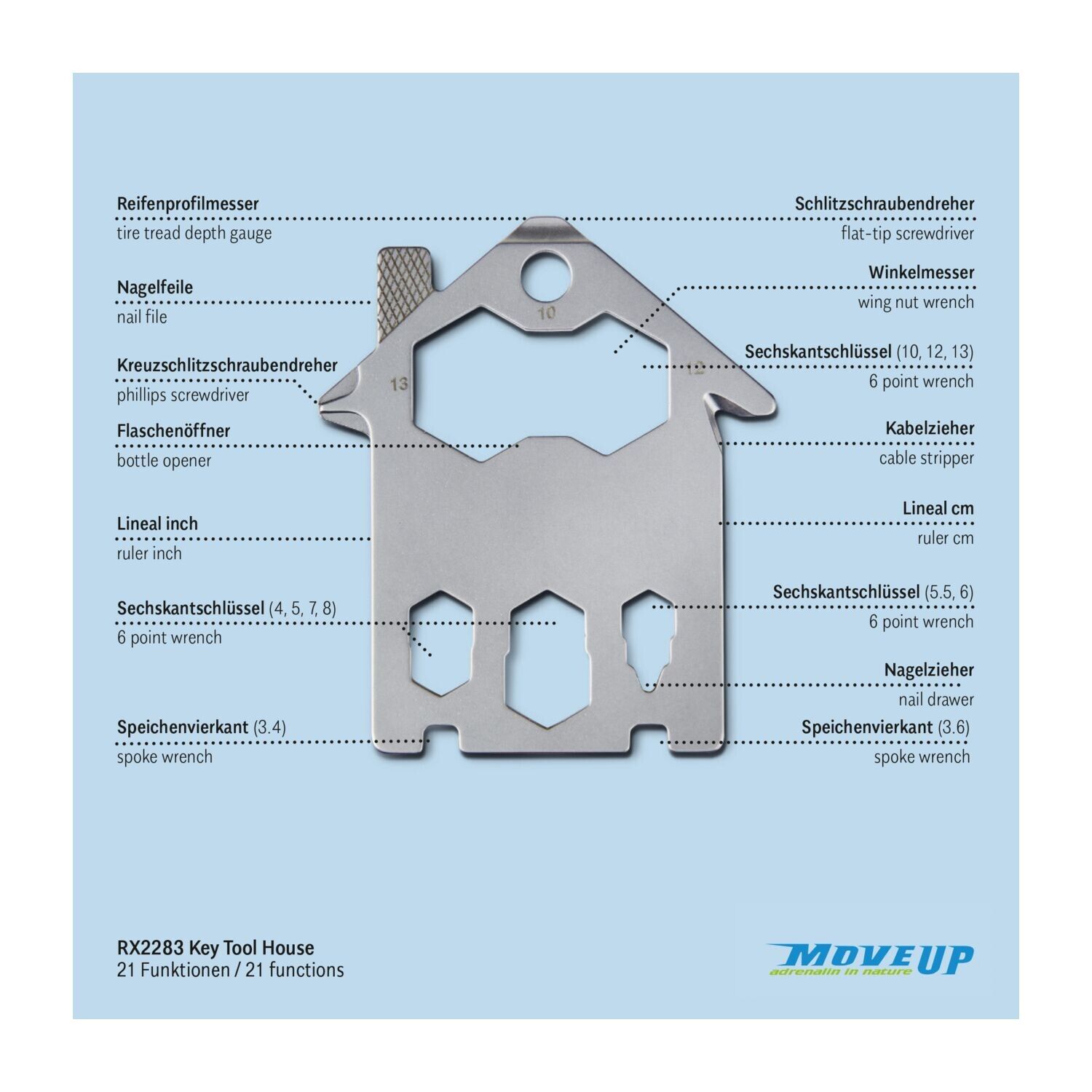 ROMINOX® Key Tool House - 21 Funktionen (Haus)-347