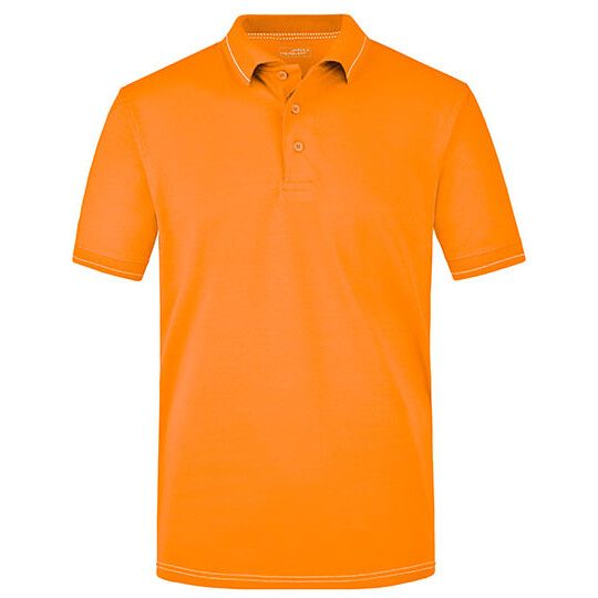 Men´s Elastic Polo - orange - white-735
