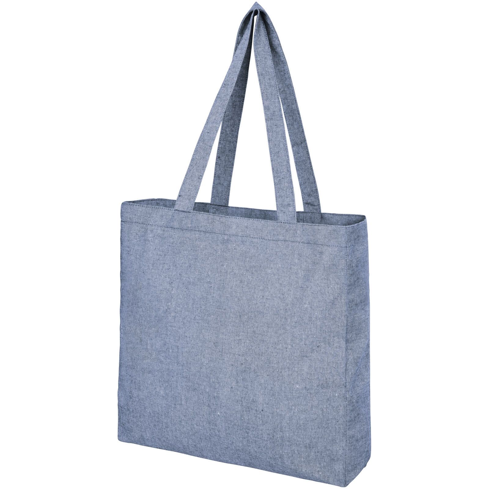 Pheebs 210 g/m² recycelte Tragetasche mit Seitenfalten 13L - heather blau-186