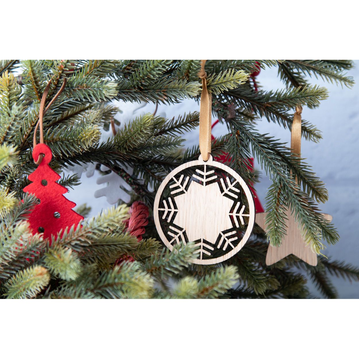 Lundamo Weihnachtsbaumschmuck, Snowflake - natur - gold-998