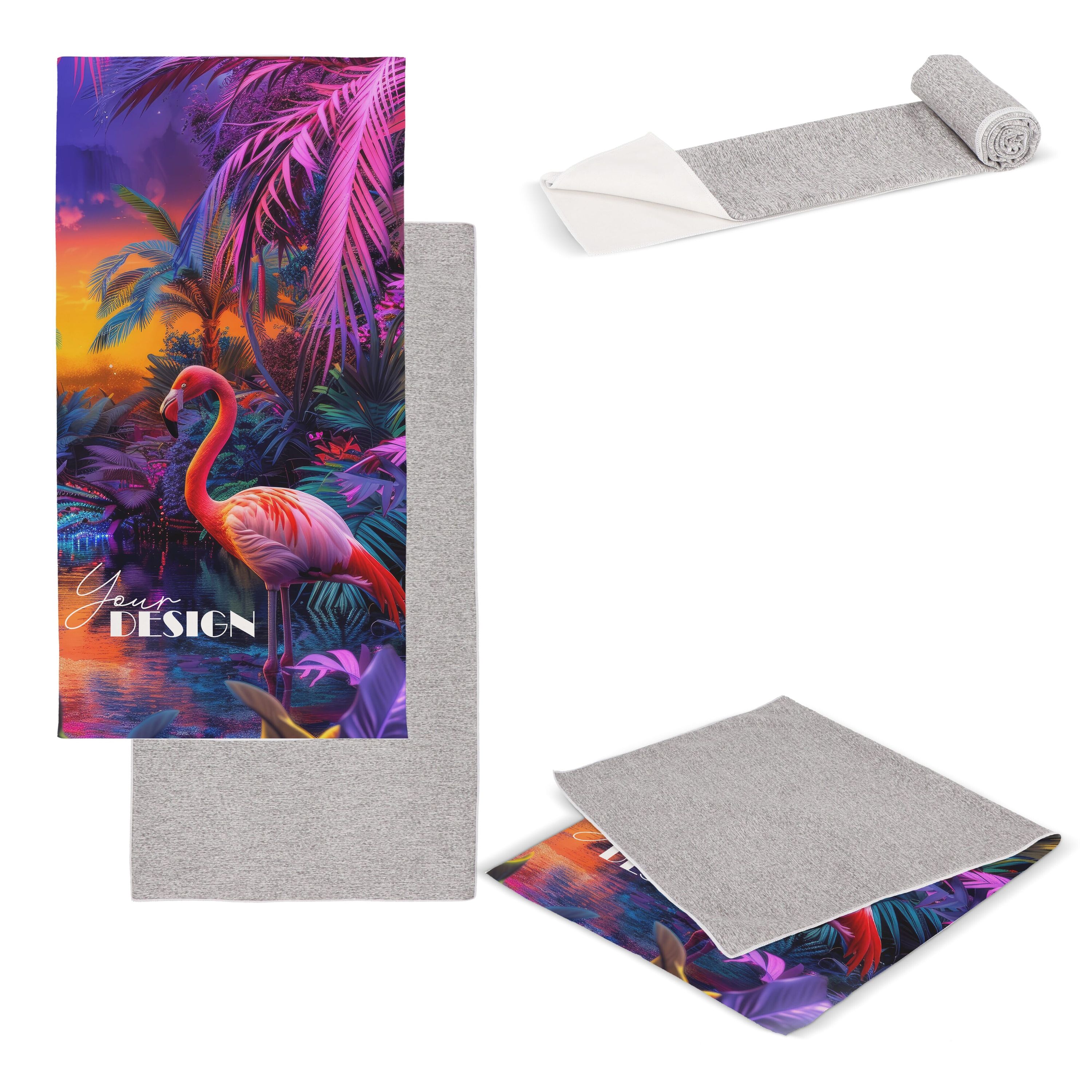 Schnelltrocknendes Handtuch R-PET 50 x 100 cm Sublimation - weiss  -  grau-889