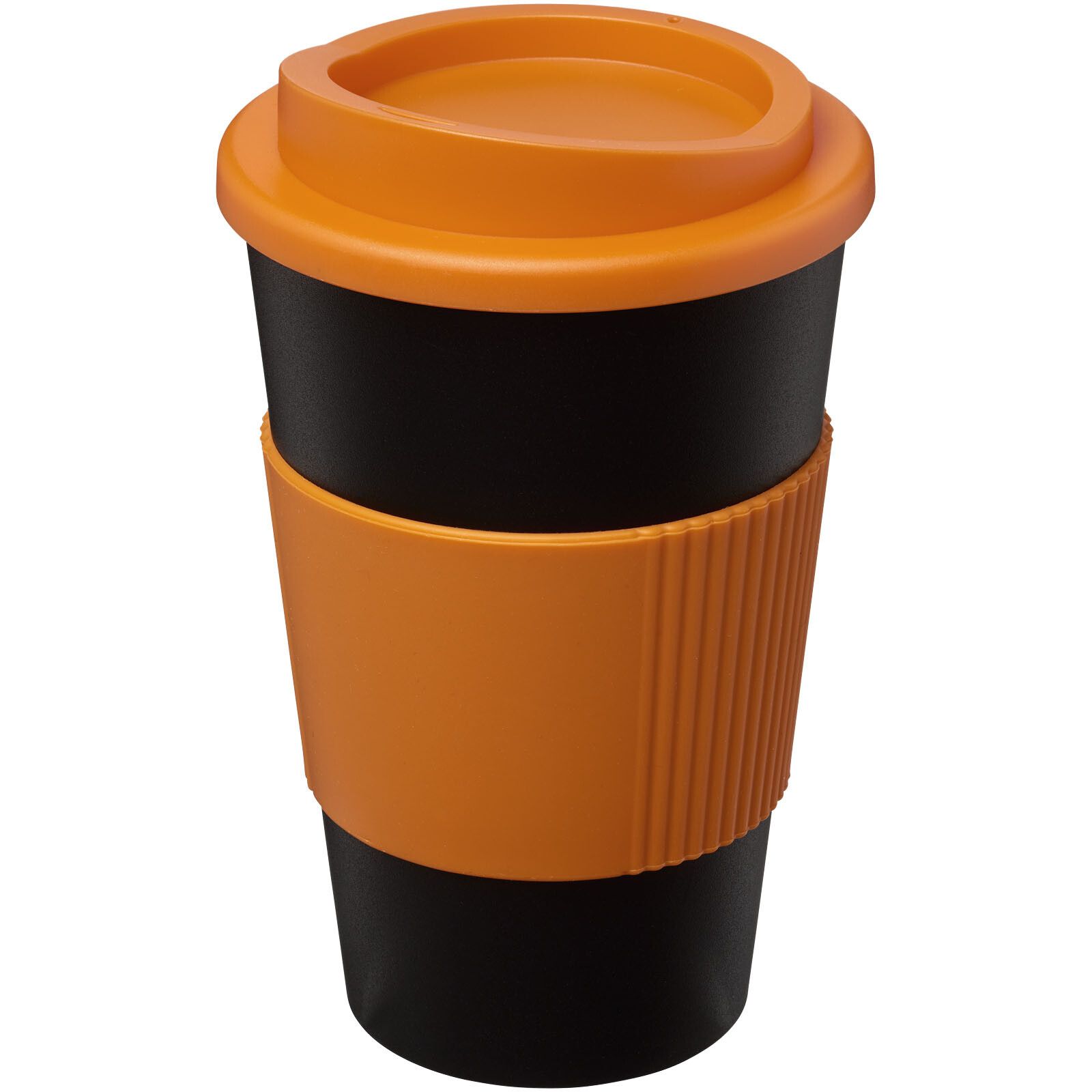 Americano 350 ml Isolierbecher mit Schutzring - schwarz -  orange-79