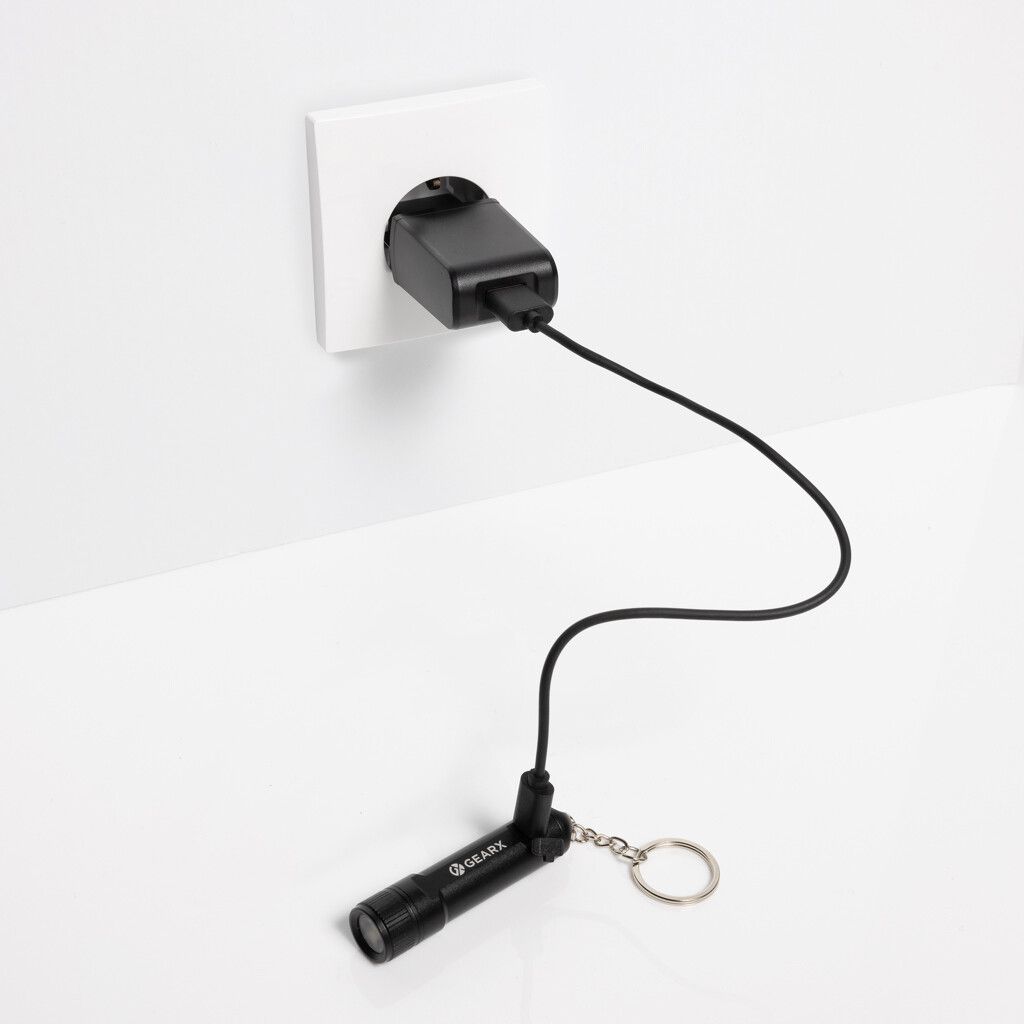 Gear X wiederaufladbare ultrahelle Key-Chain Taschenlampe - schwarz-738