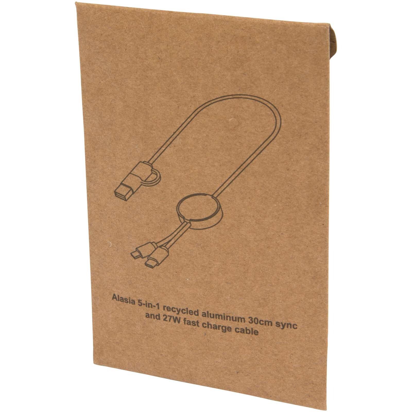 Alasia 30 cm 5-in-1 Kabel aus recyceltem Kunststoff für Datenübertragung und 27W Schnellladung - silber-224
