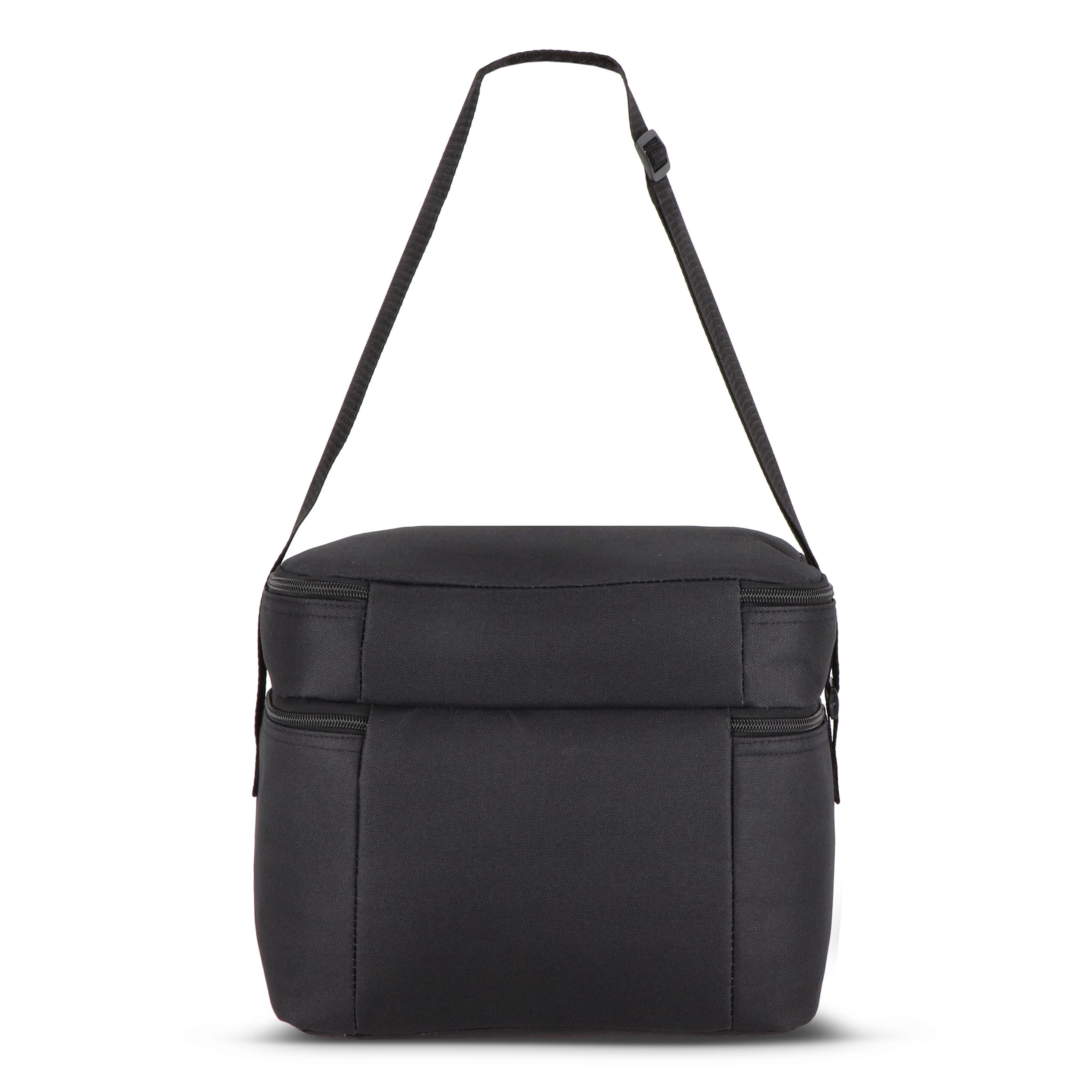 R-PET 600D Doppelfach-Kühltasche 30 x 20 x 25cm 12L - schwarz-541
