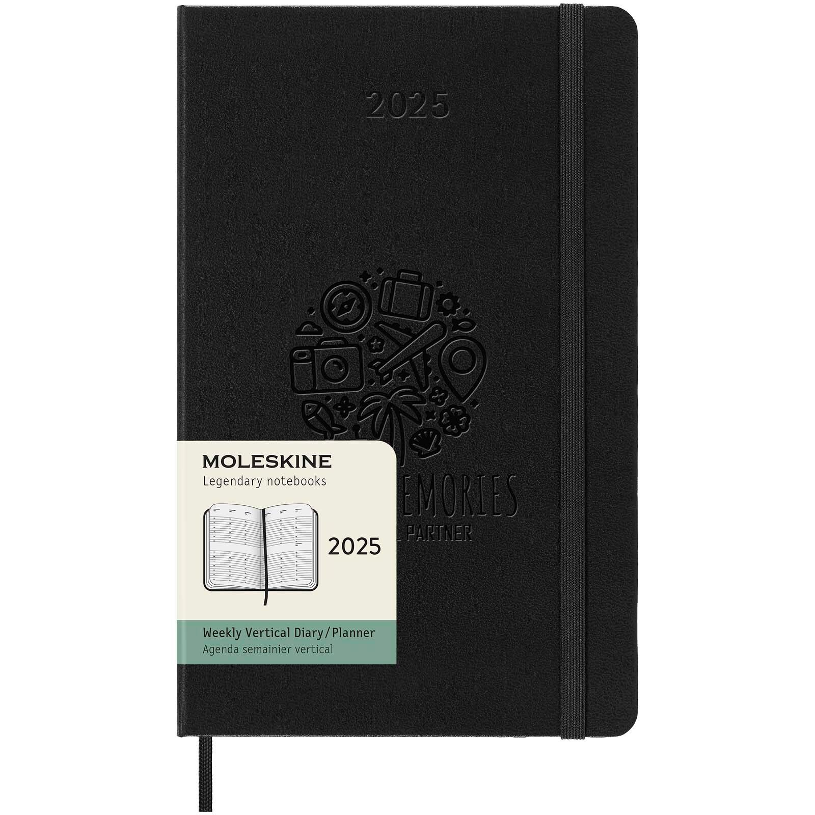 Moleskine Hardcover 12 Monate Wochenkalender L vertikal - schwarz-116