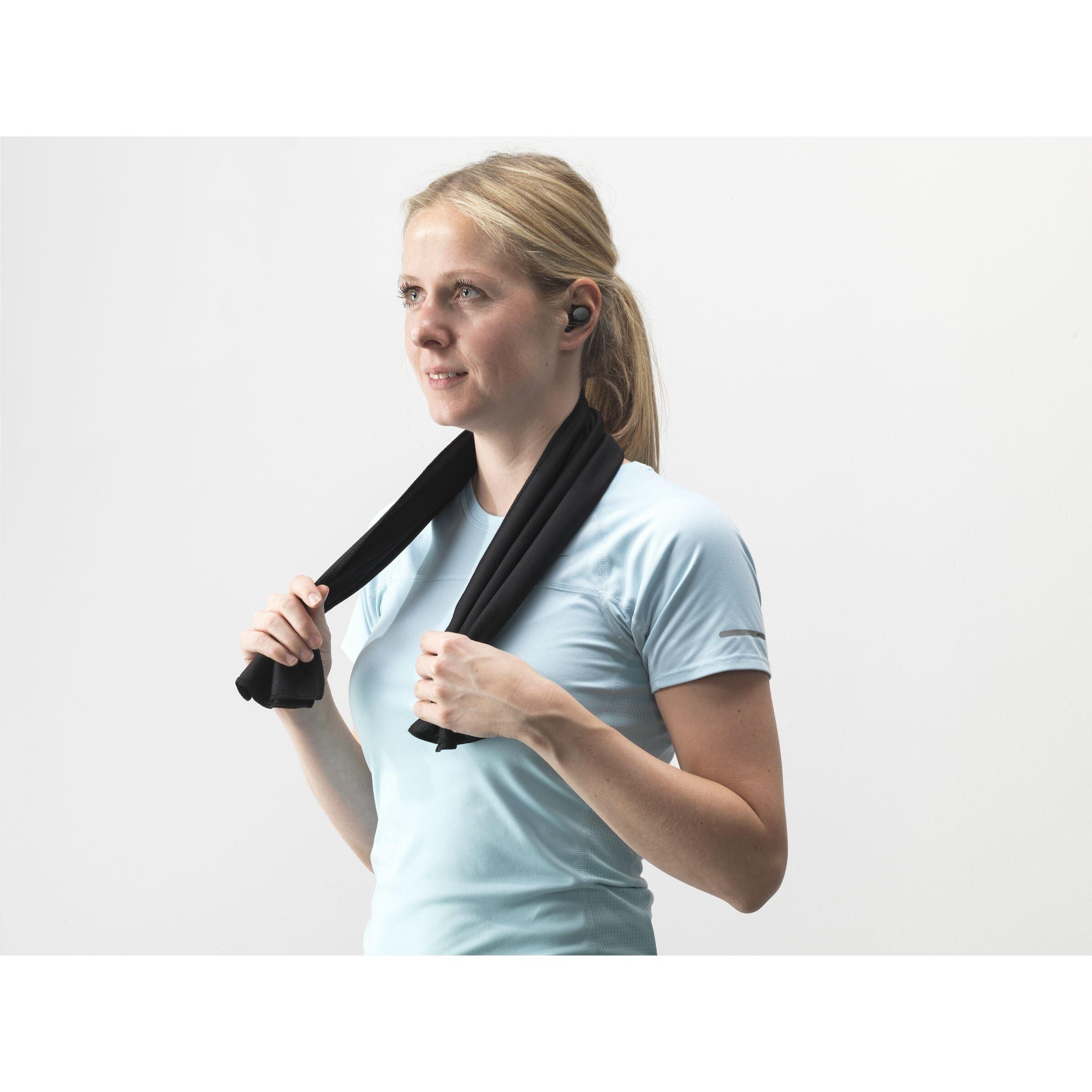 CoolDown GRS RPET Sporthandtuch - schwarz-568