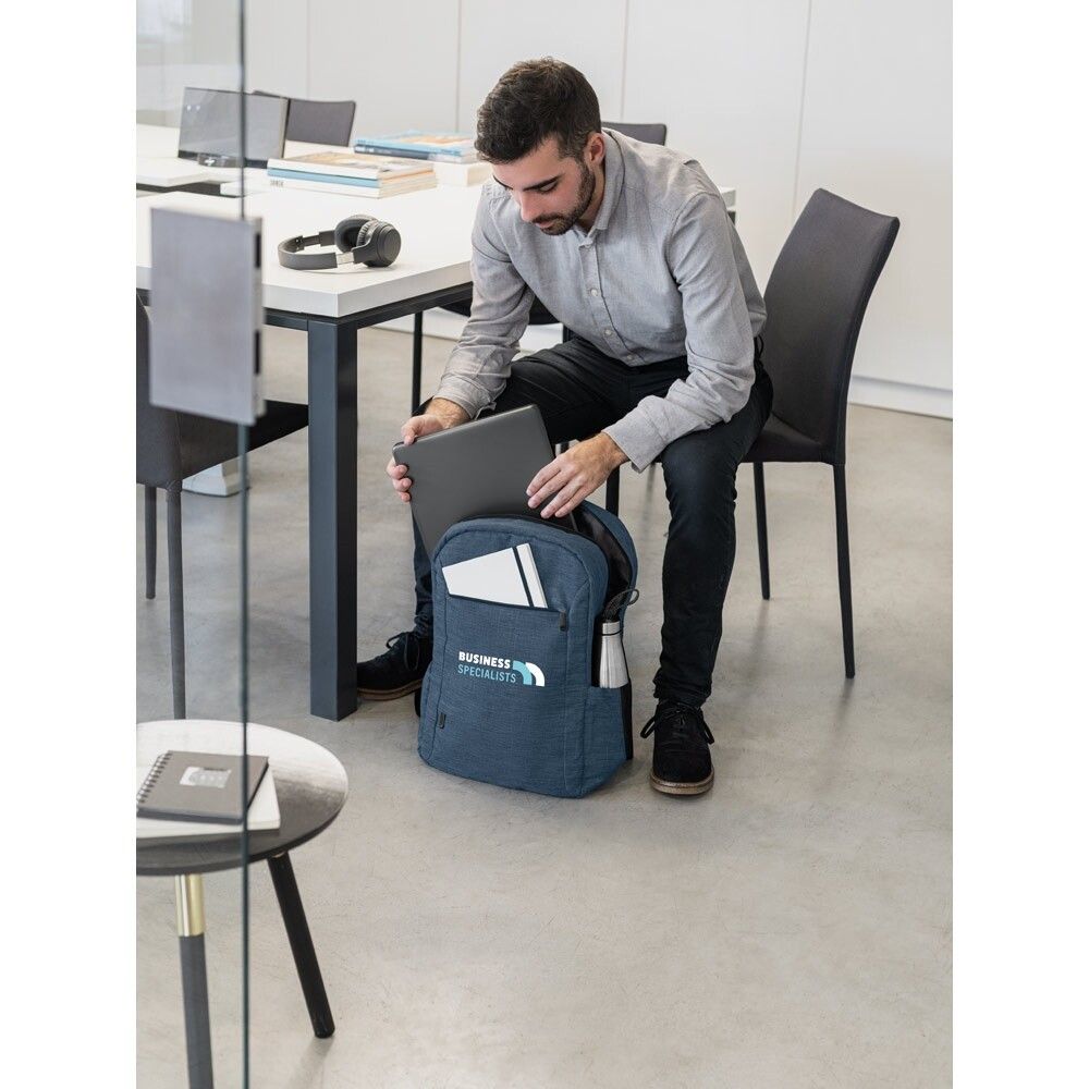BUSINESS Laptop-Rucksack aus 300D 100% rPET - blau-632