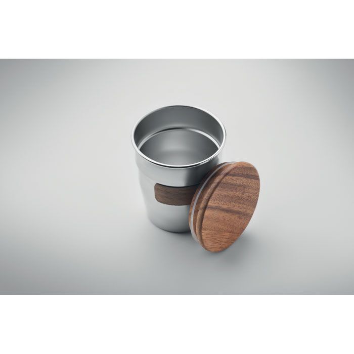 Einwandiger Becher 350 ml WALNUT - mattsilber-937