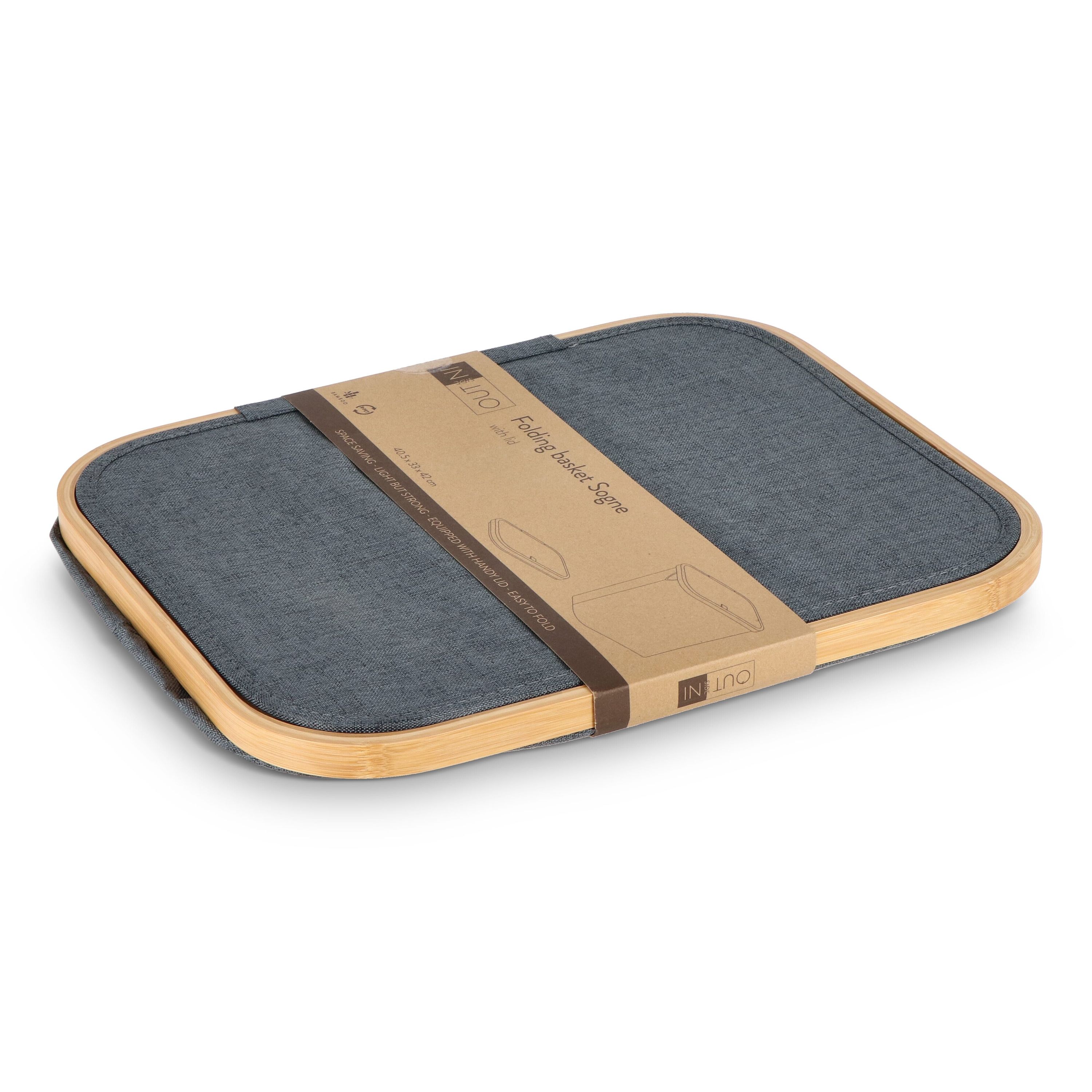 InSideOut faltbarer Korb mit Deckel Sogne 40,5 x 33 x 42cm rPET - dunkelgrau-116