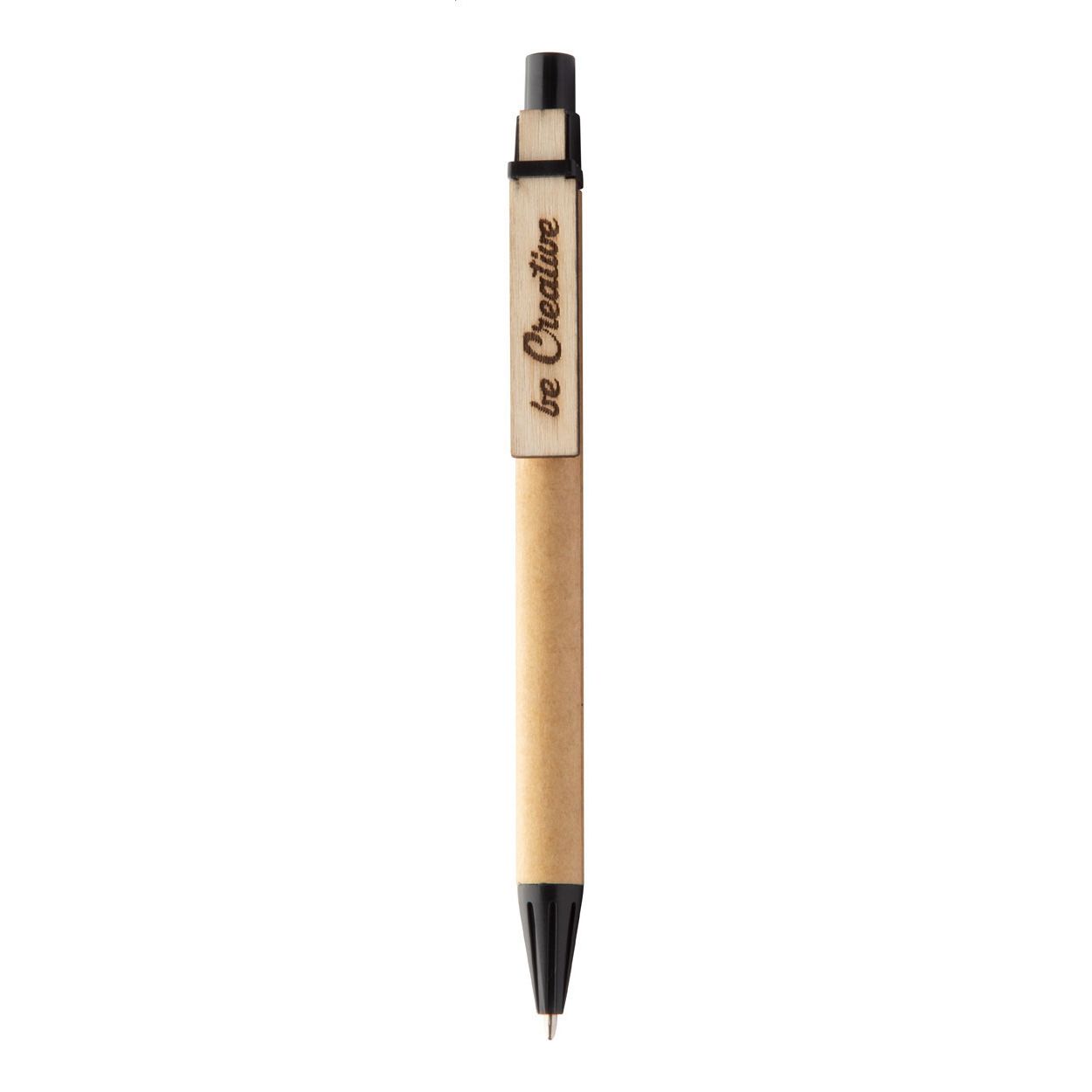 Kugelschreiber CreaClip Eco - schwarz - natur-631