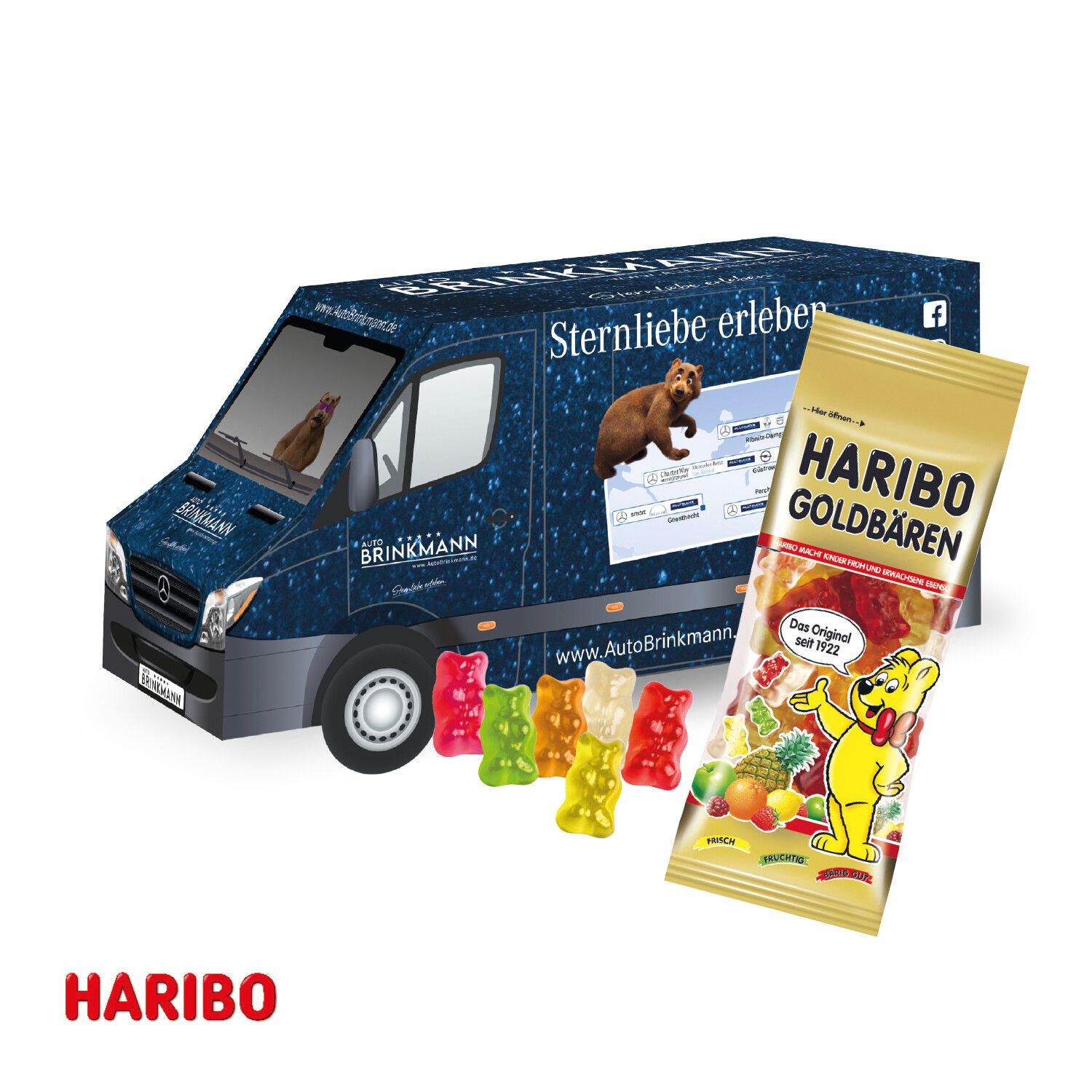 3D Präsent "Transporter" mit Haribo Goldbären-857