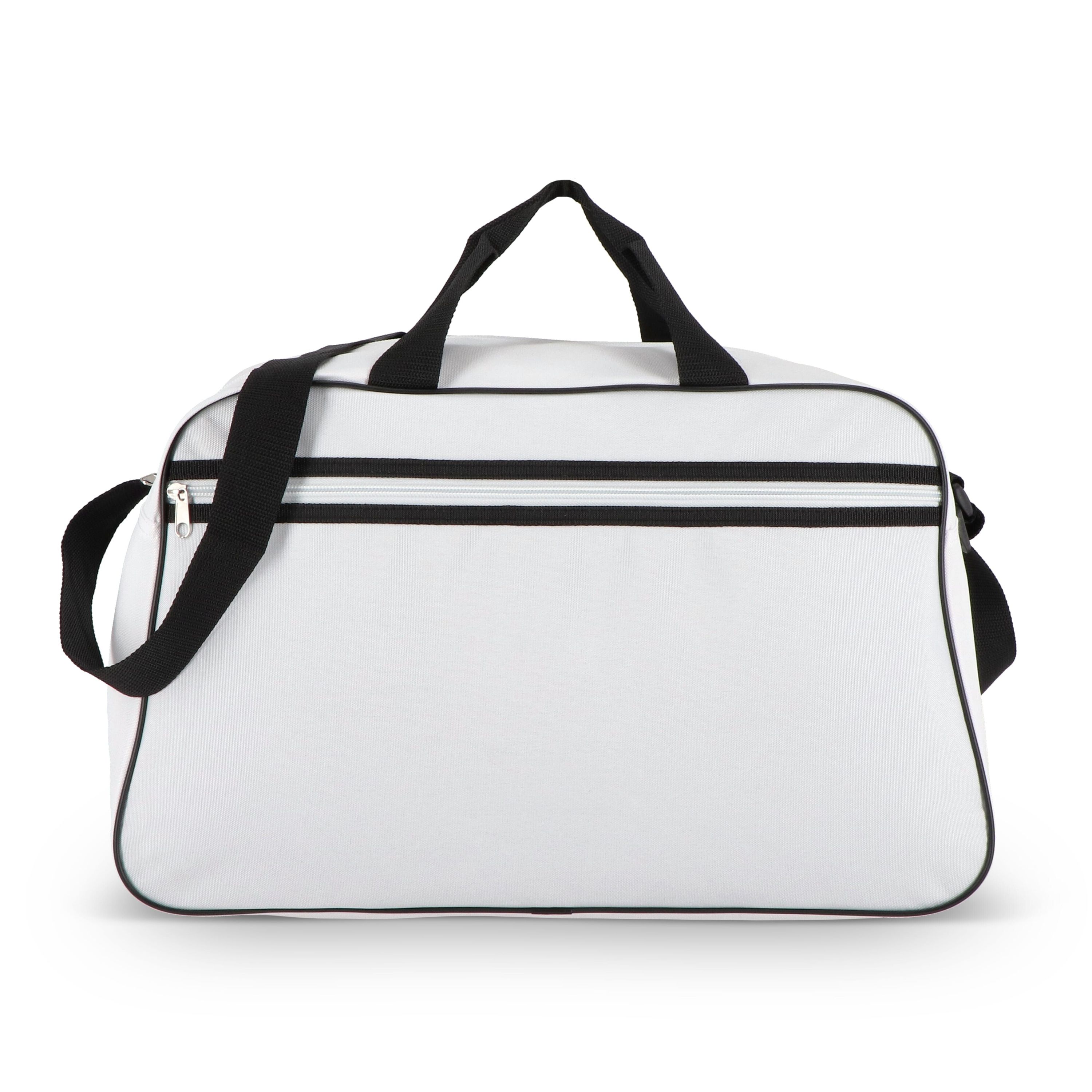 R-PET 600D Sport- und Reisetasche 48 x 25 x 28 cm 30 l - weiss  -  schwarz-826