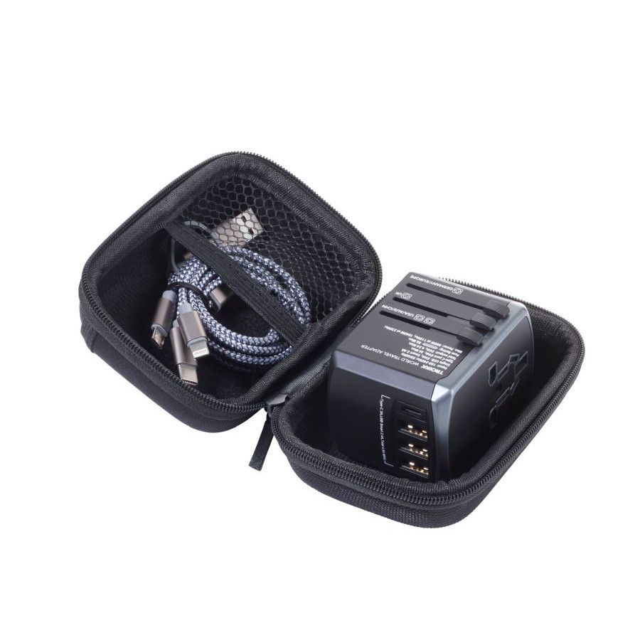 Troika Reiseadapter-Set Troika WORLD TRAVEL ADAPTER - grau - schwarz-511