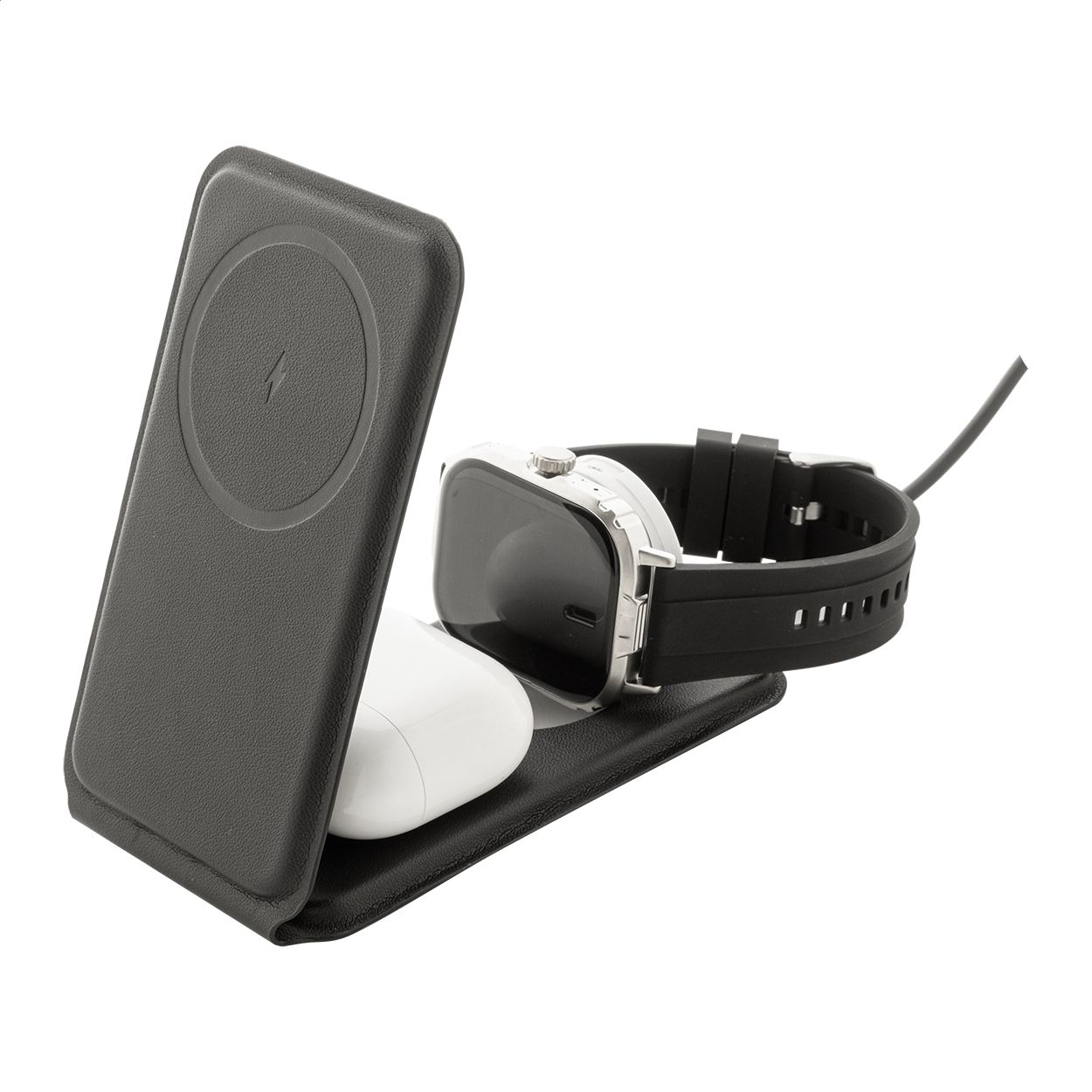 LuxCharge Stand Handyhalter mit kabellosem Ladegerät, RPU - schwarz-696