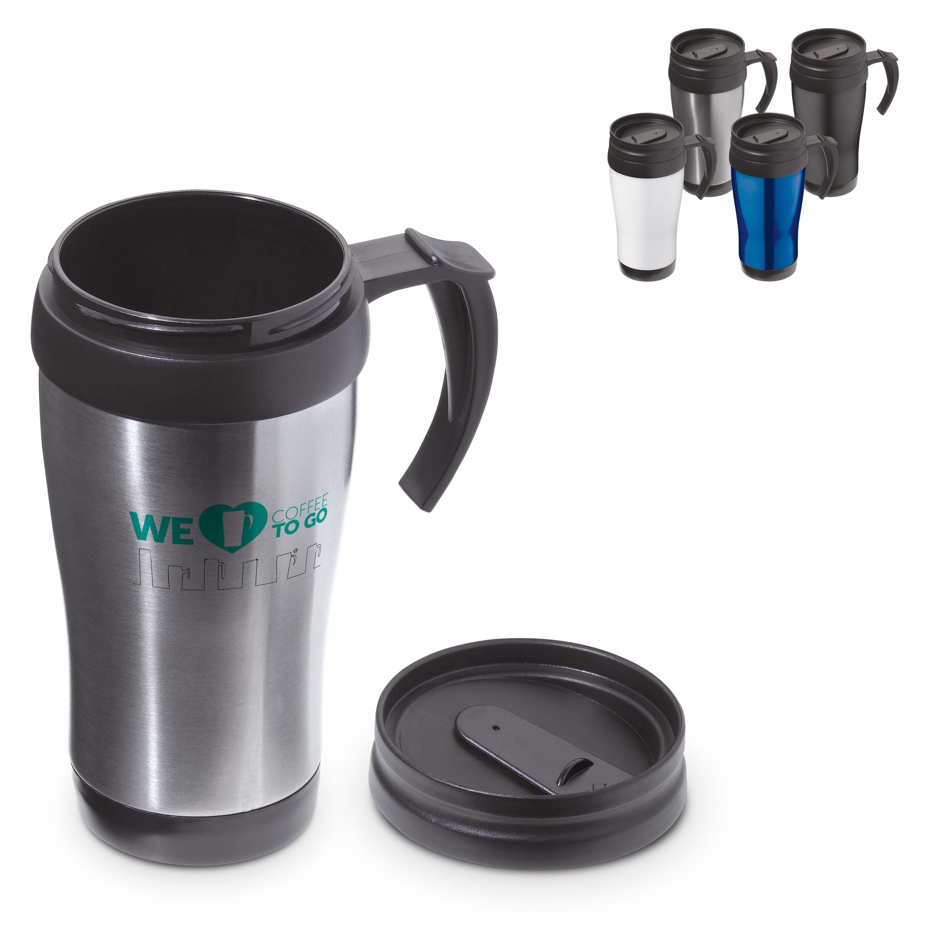 Isolierbecher Metall 350ml - blau-130