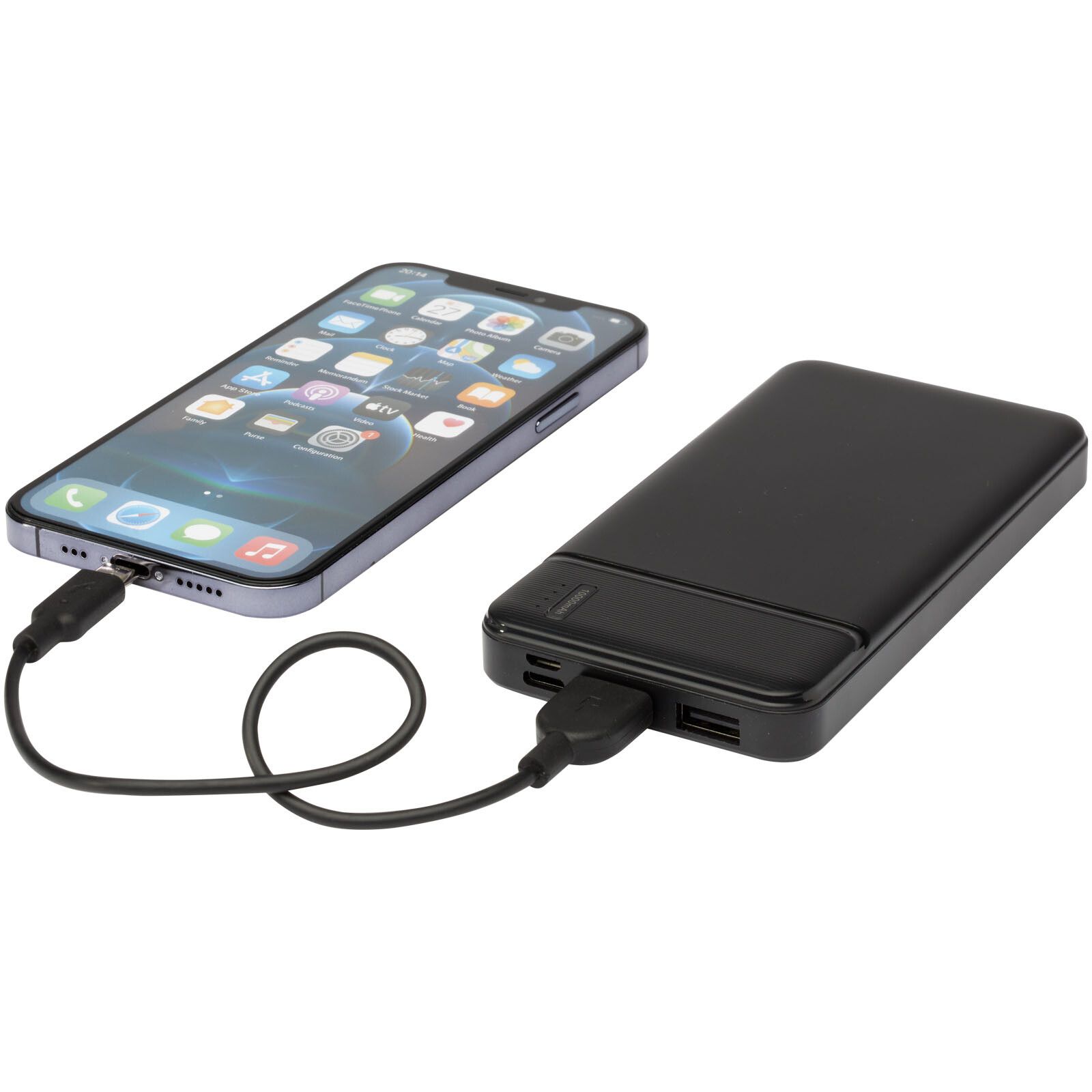Loop 10.000 mAh Powerbank aus recyceltem Kunststoff - schwarz-724