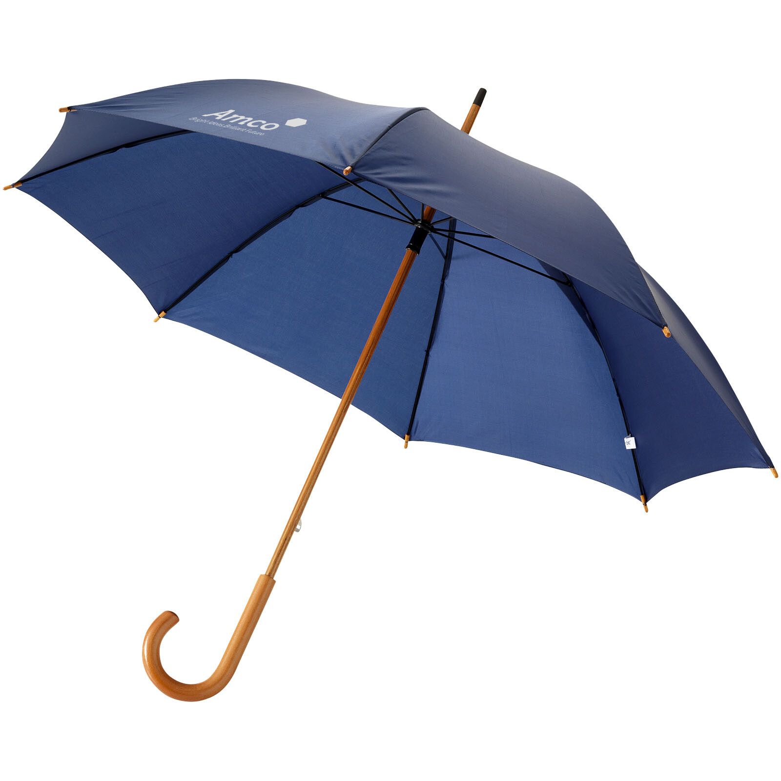 Jova 23" Regenschirm mit Holzstange und -griff - navy-657