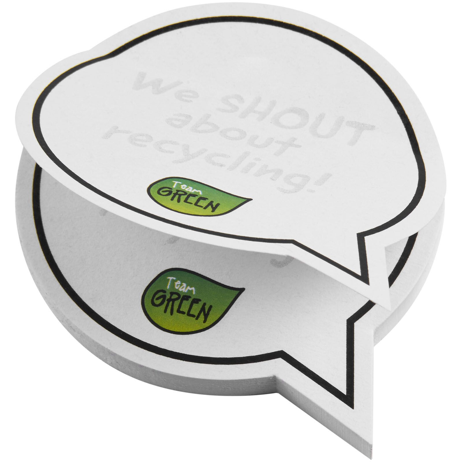 Sticky-Mate sprechblasenförmige recycelte Haftnotizen  - weiss-650