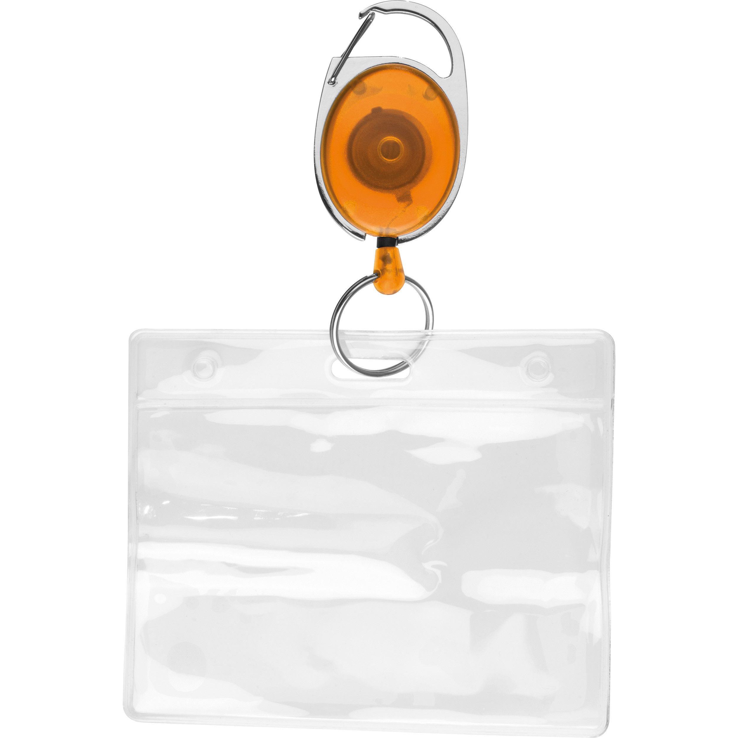 Schlüsselanhänger mit Karabiner und ausziehbarem Schlüsselring DIANA - orange-640