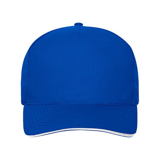 5 Panel Sandwich Cap Bio Cotton - royal - white-795