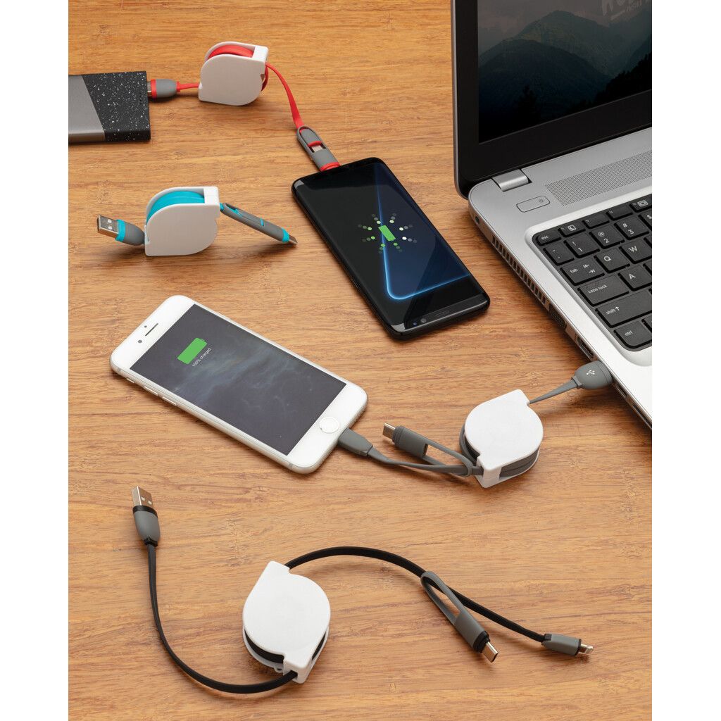 3-in-1 ausziehbares Kabel - grau-427